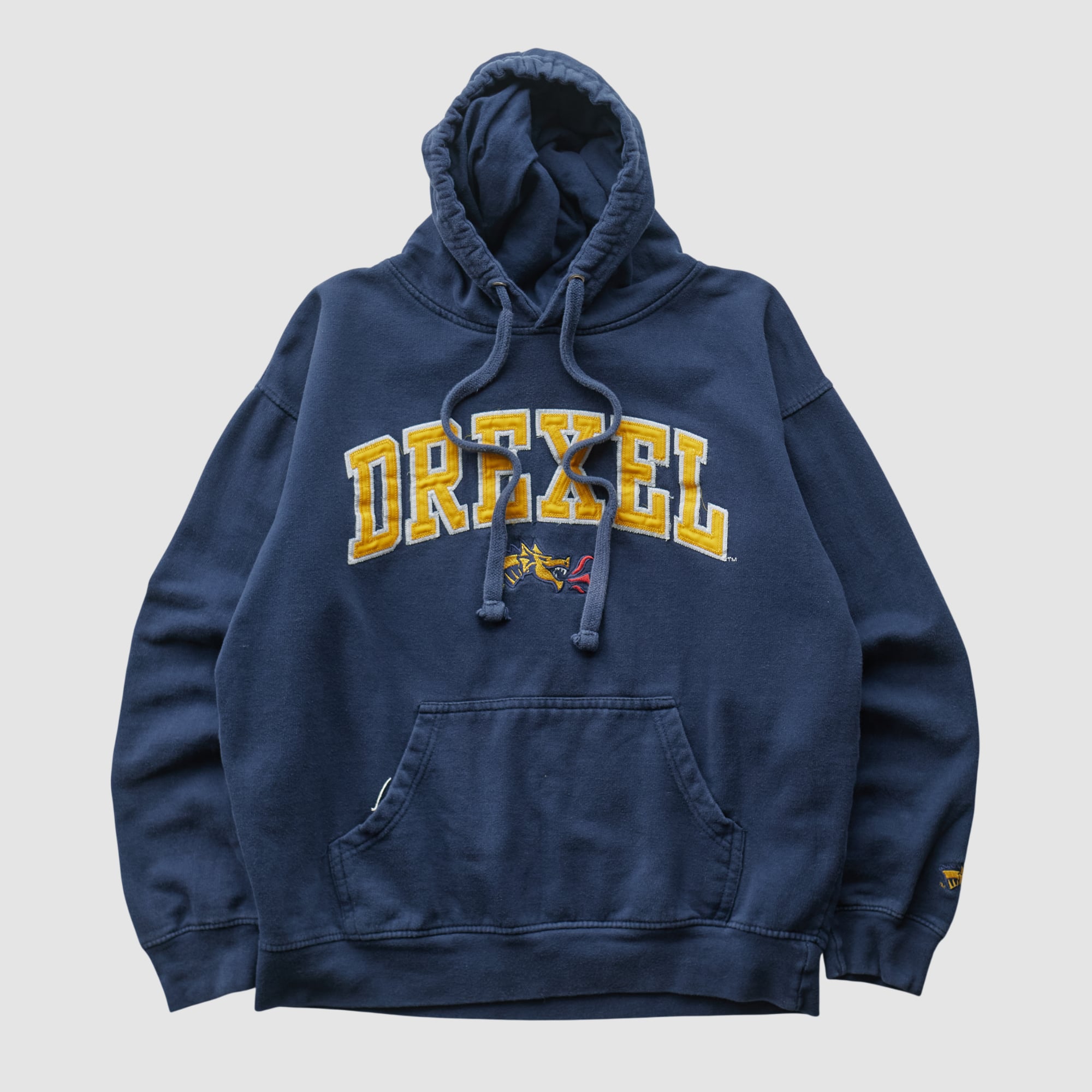 Drexel Dragons Old Varsity Brand 2010s Hooded Pullover Sweatshirt - Navy - S