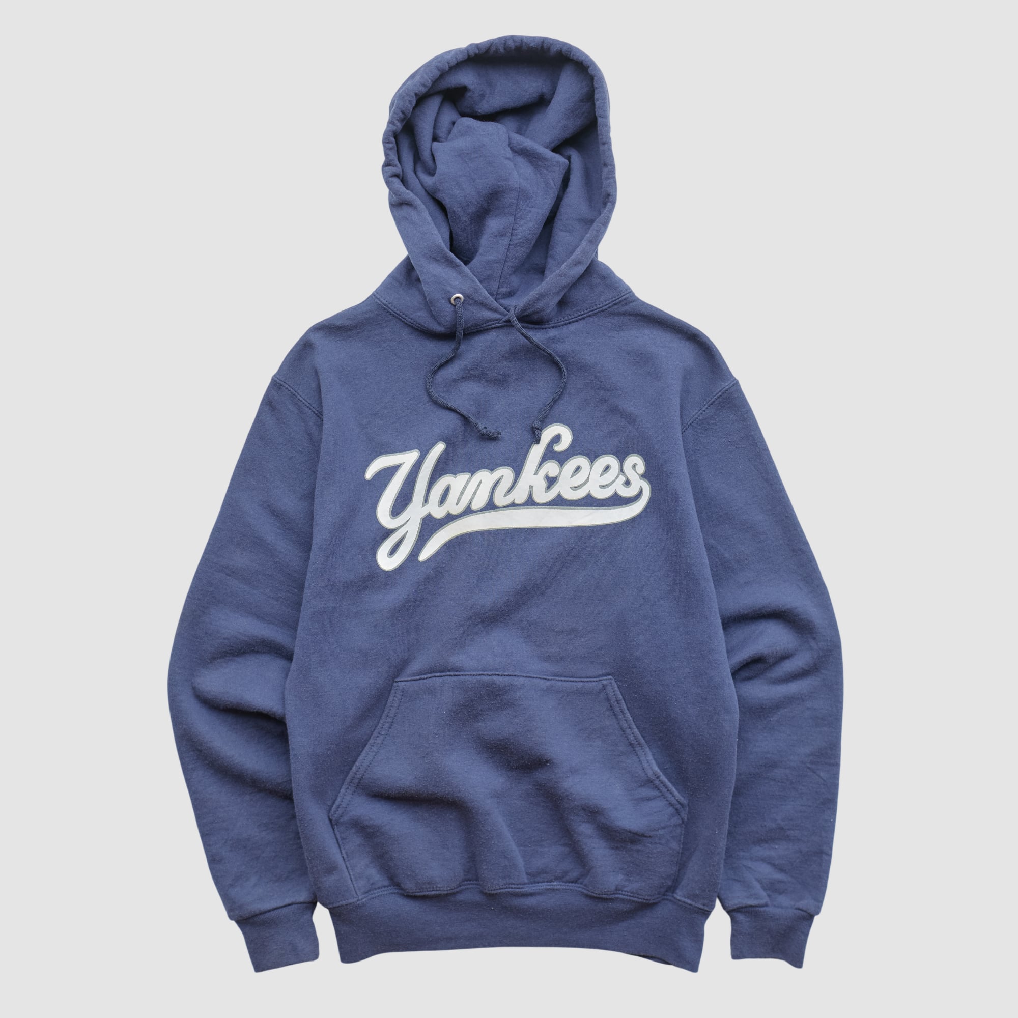 New York Yankees Jerzees 2000s Hooded Pullover Sweatshirt - Navy - XXS