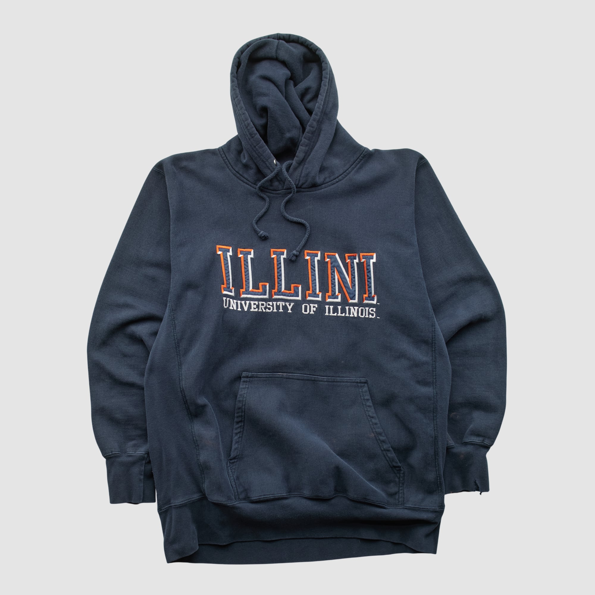 Illinois Fighting Illini MV Sport 2000s Hooded Pullover Sweatshirt - Navy - M