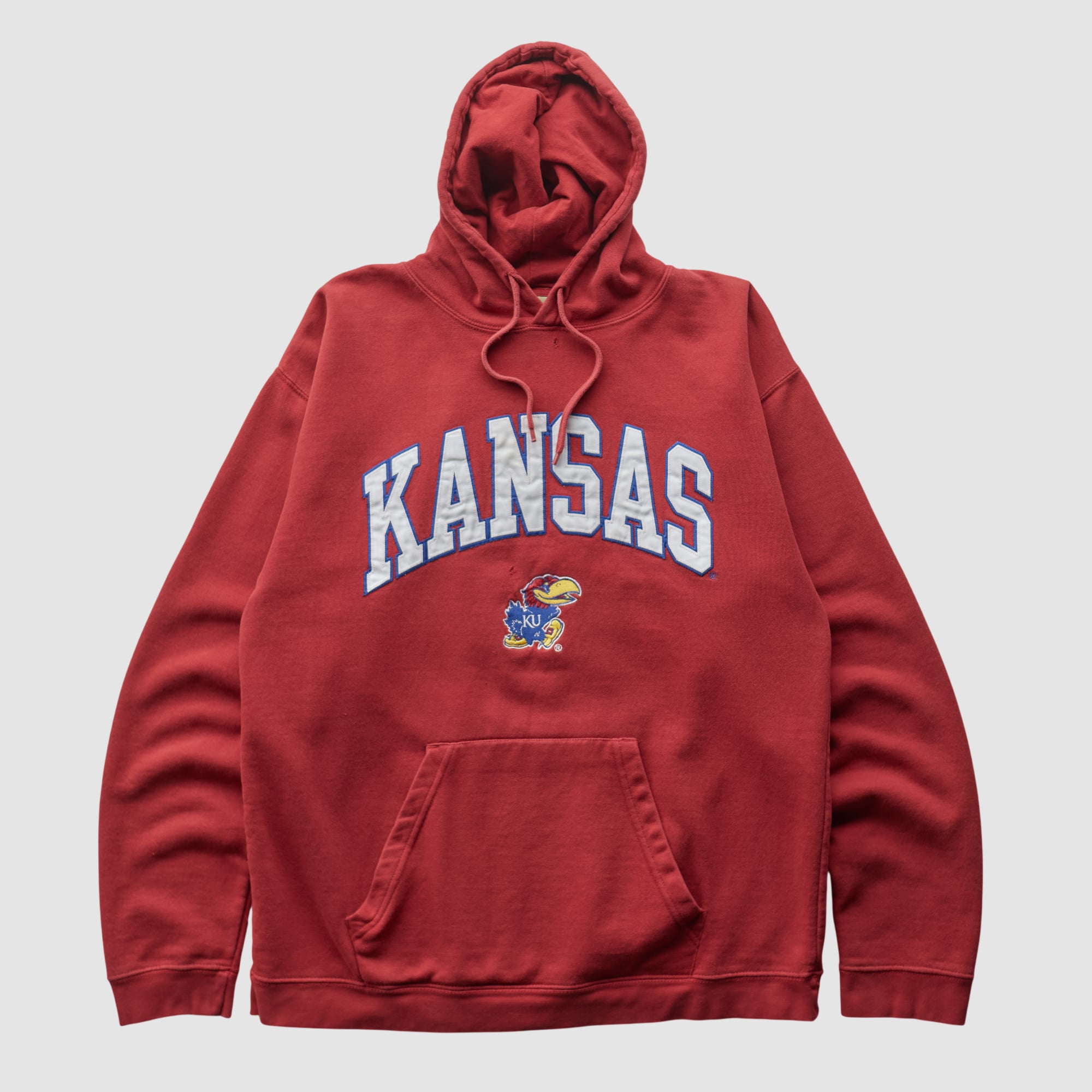 Kansas Jayhawks Reebok 2000s Hooded Pullover Sweatshirt - Red - S