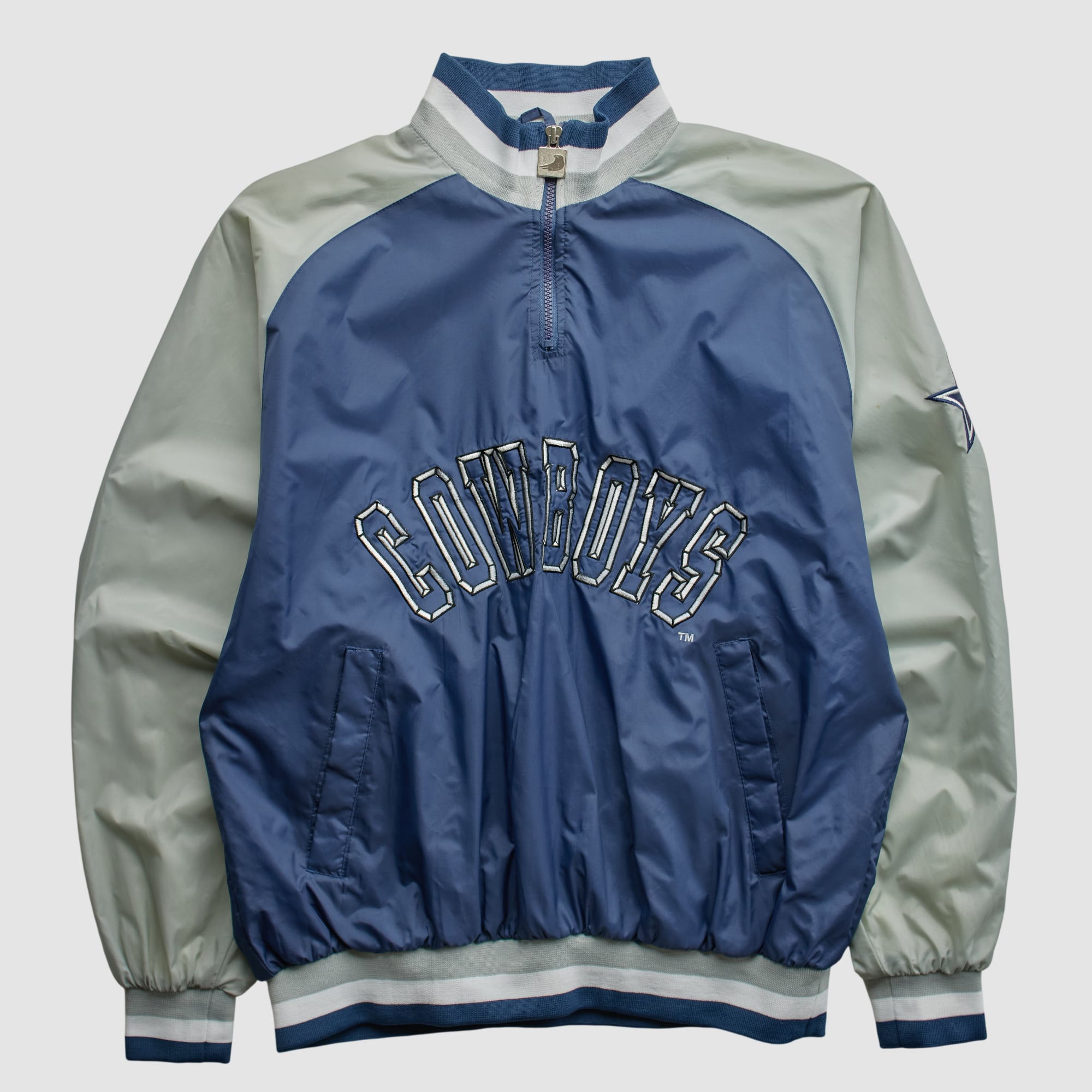Dallas Cowboys Chalk Line 90s 1/4 Zip Jacket - Blue - M