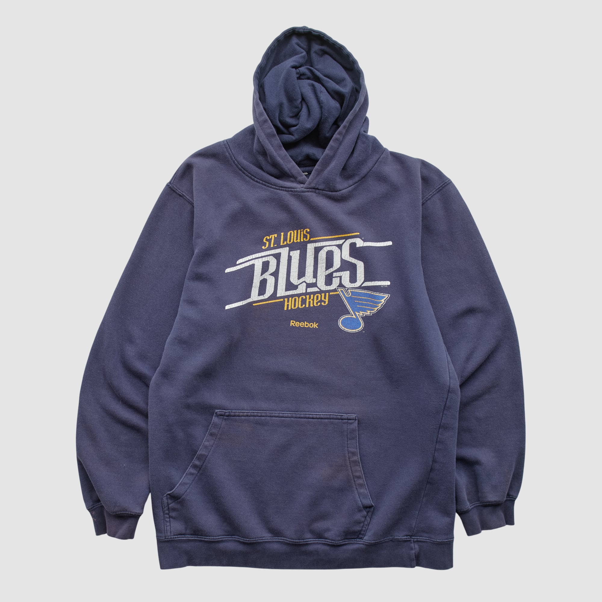 St. Louis Blues Reebok 2000s Hooded Pullover Sweatshirt - Navy - S