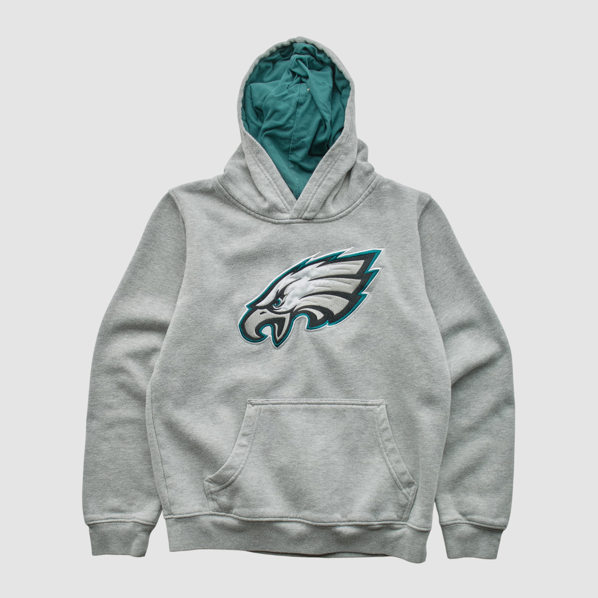Philadelphia Eagles NFL 2000s Hooded Pullover Sweatshirt - Heather Gray - Yth L