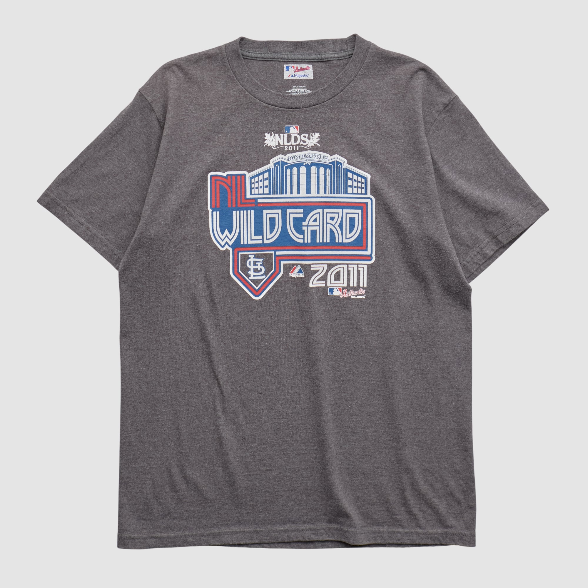St. Louis Cardinals Majestic 2011 T-shirt - Dark Heather Gray - M
