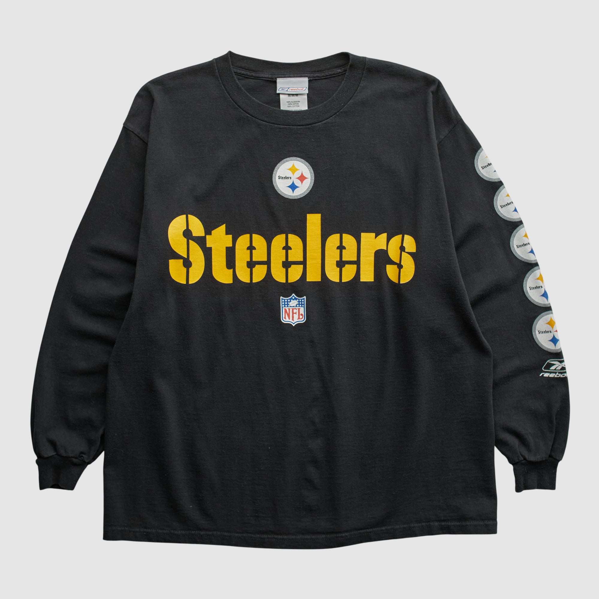 Pittsburgh Steelers Reebok 2000s Long Sleeve T-shirt - Black - M