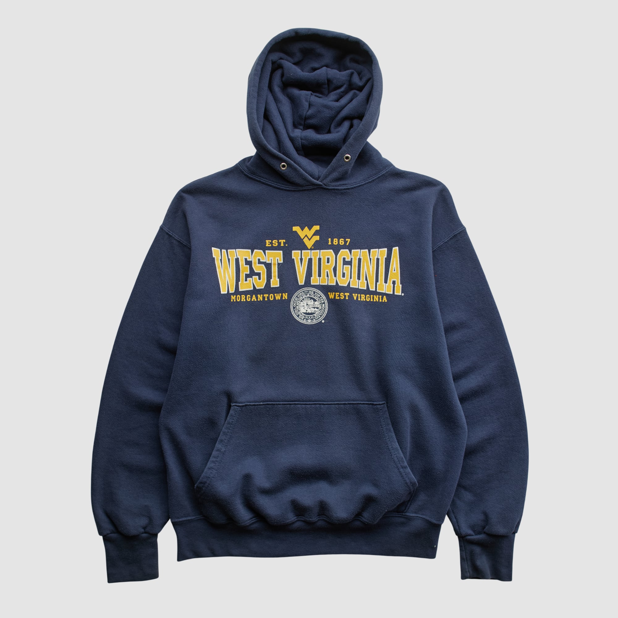 West Virginia Mountaineers Cotton Exchange 2000s Hooded Pullover Sweatshirt - Navy - S