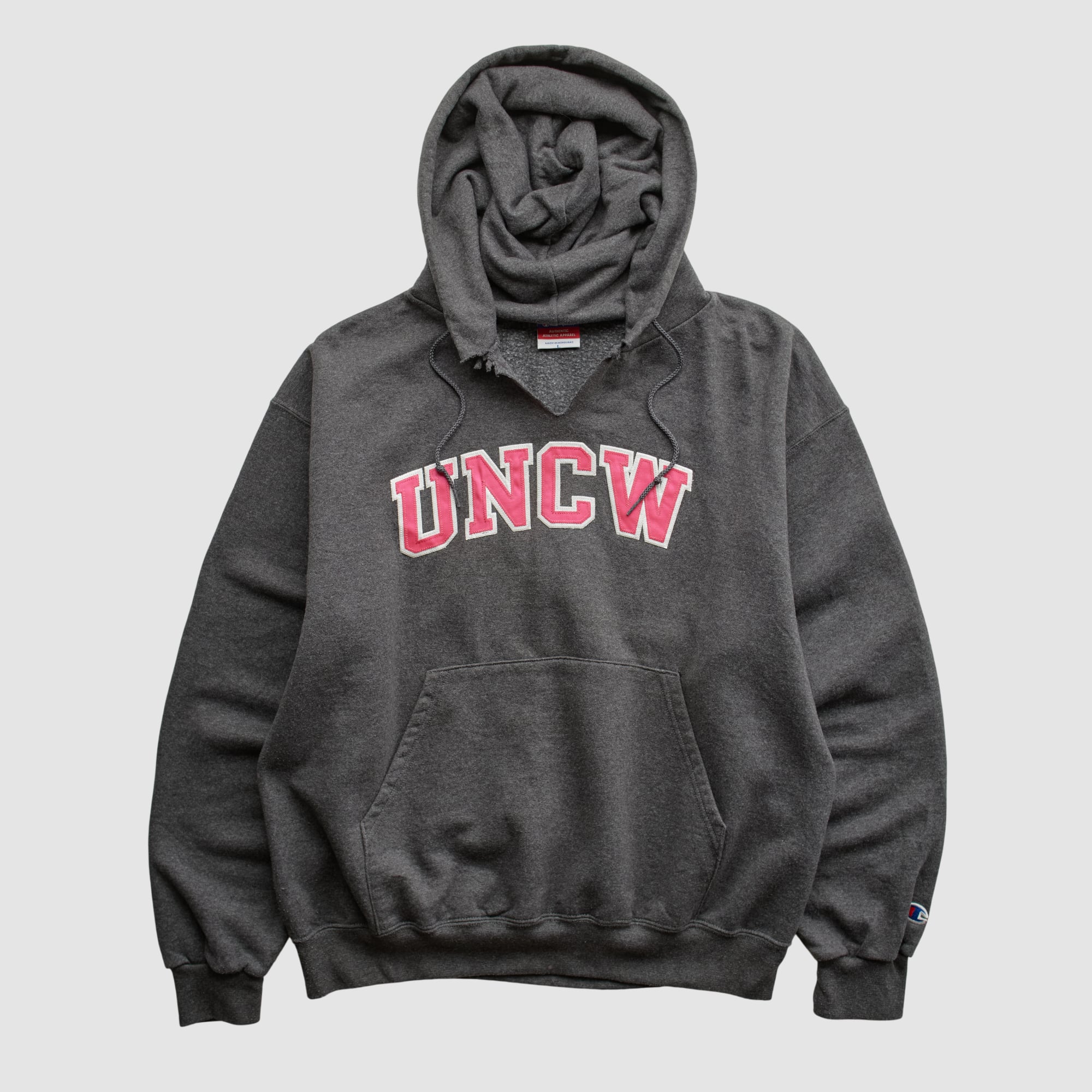 UNC Wilmington Seahawks Champion 2000s Hooded Pullover Sweatshirt - Dark Heather Gray - S