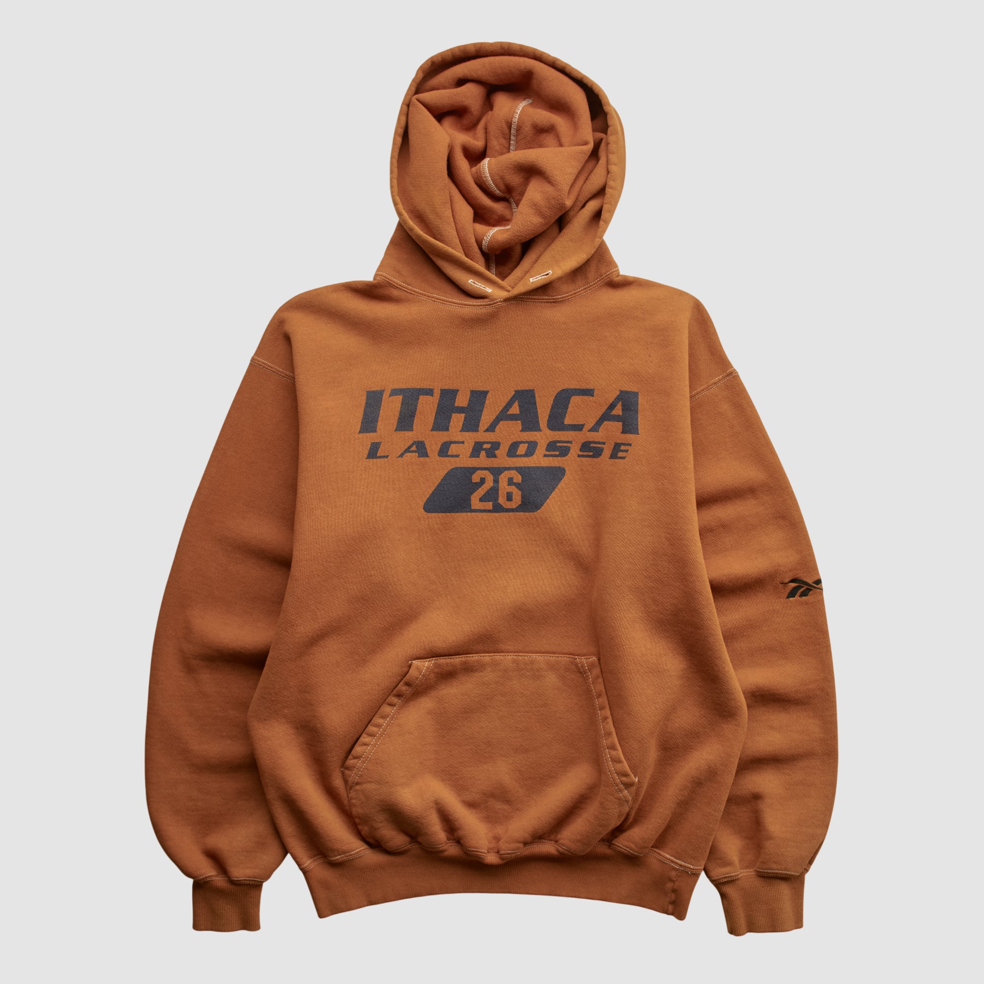 Ithaca College Bombers Reebok 2000s Hooded Pullover Sweatshirt - Clay - S