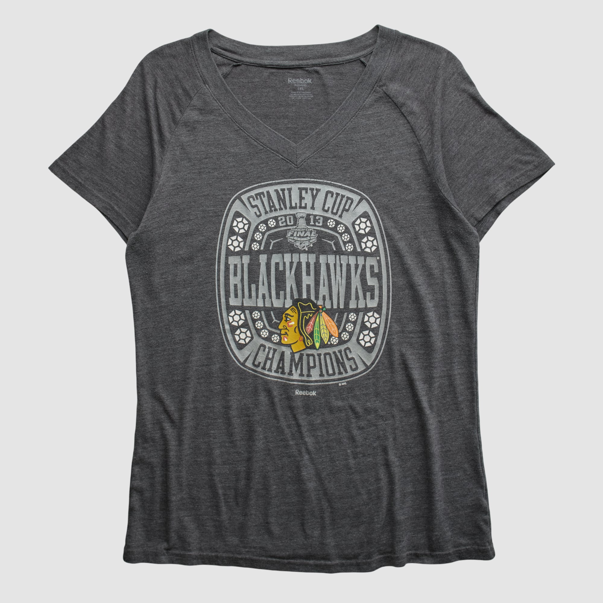 Chicago Blackhawks Reebok 2013 T-shirt - Dark Heather Gray - XL