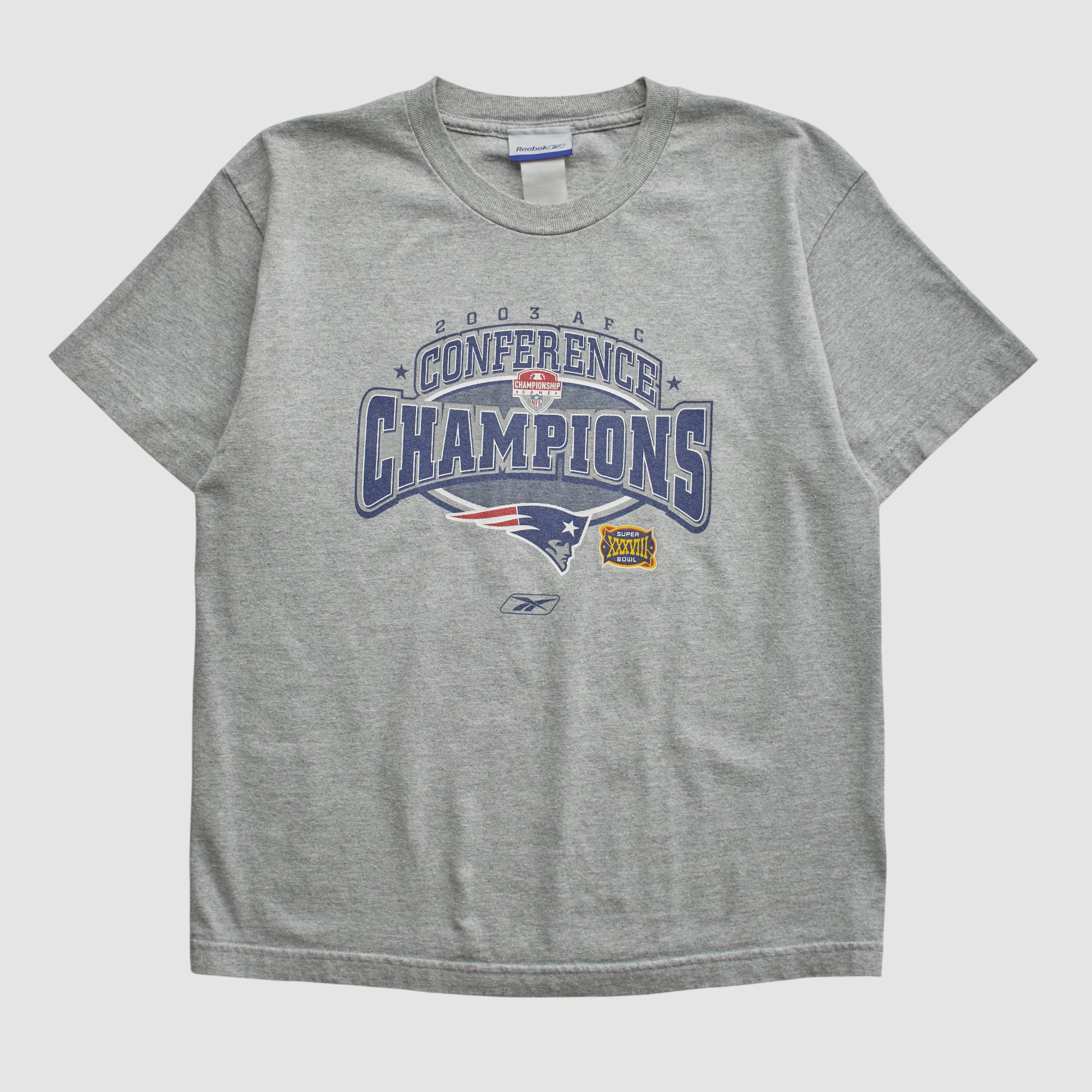 New England Patriots Reebok 2003 T-shirt - Heather Gray - S