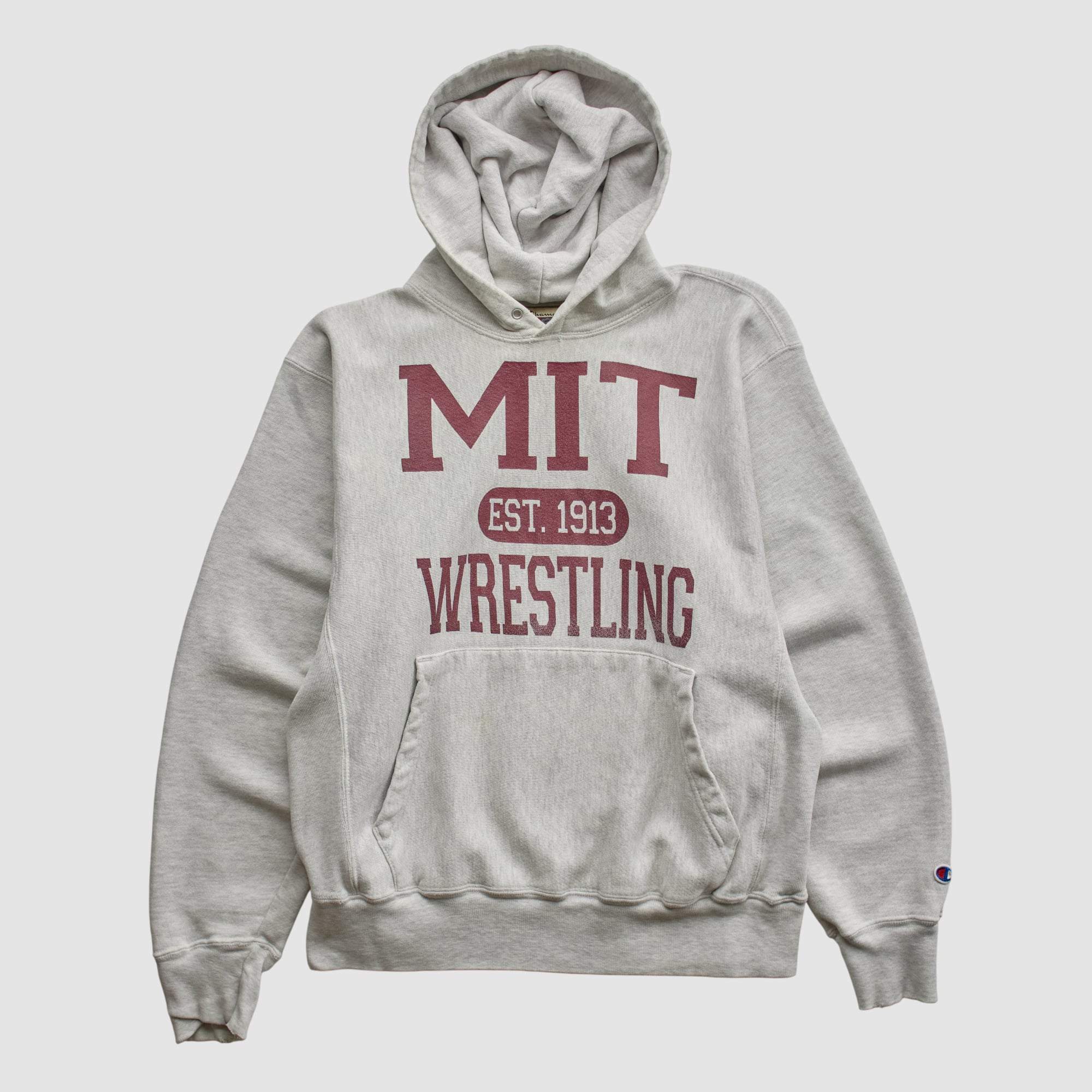 MIT Engineers Champion 2000s Hooded Pullover Sweatshirt - Heather Gray - XS