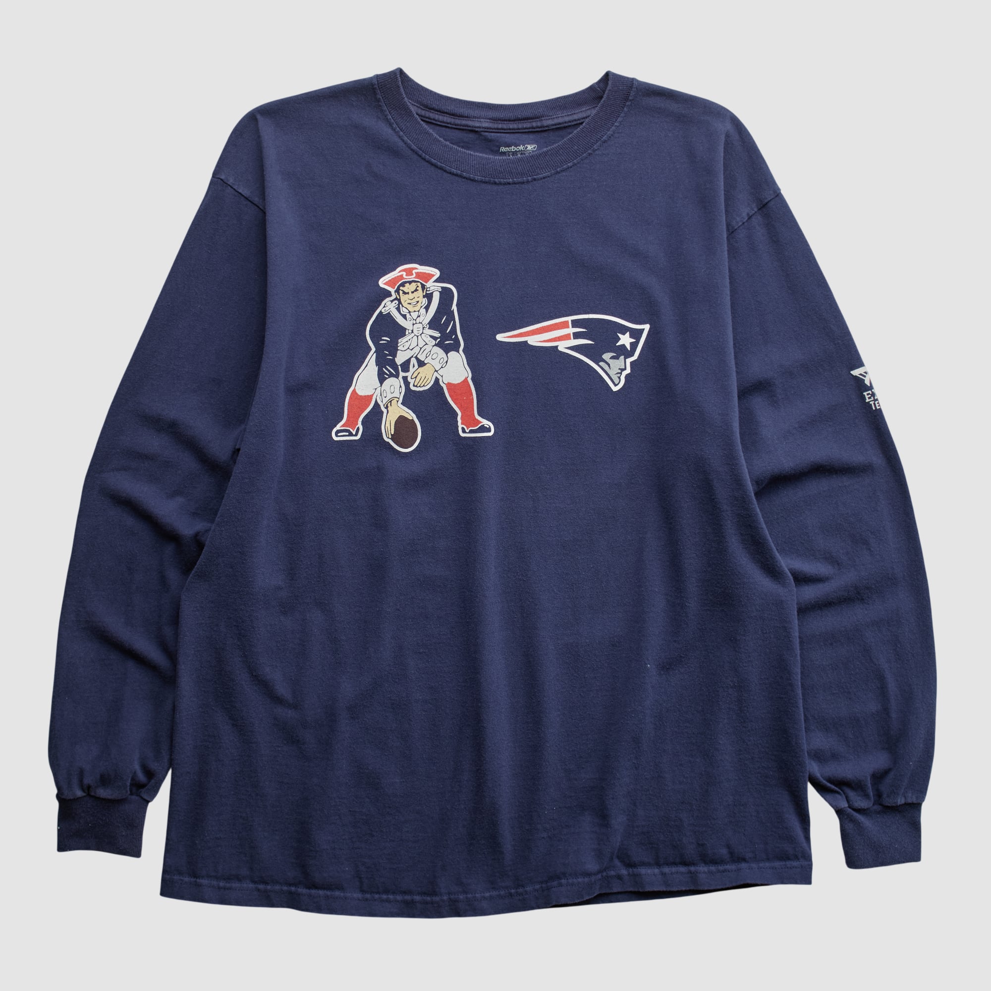 New England Patriots Reebok 2000s Long Sleeve T-shirt - Navy - L