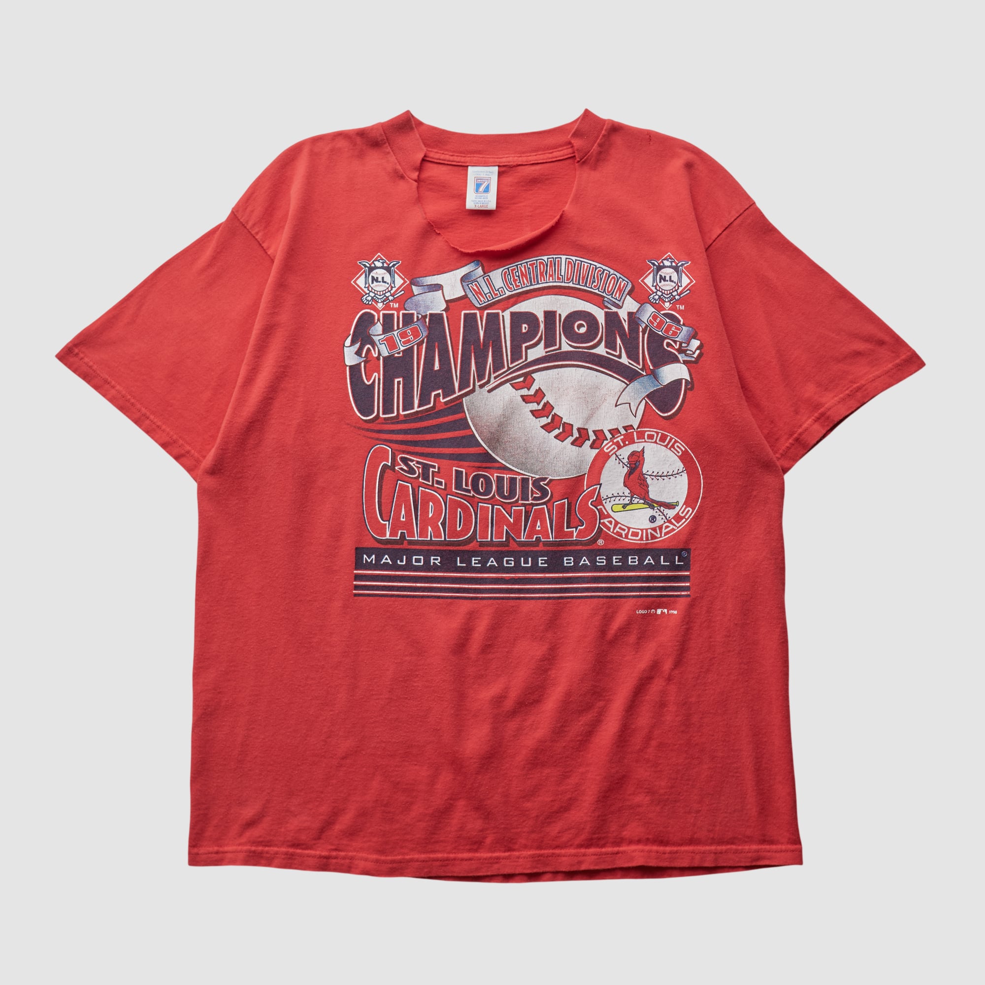 St. Louis Cardinals Logo 7 1996 T-shirt - Red - M