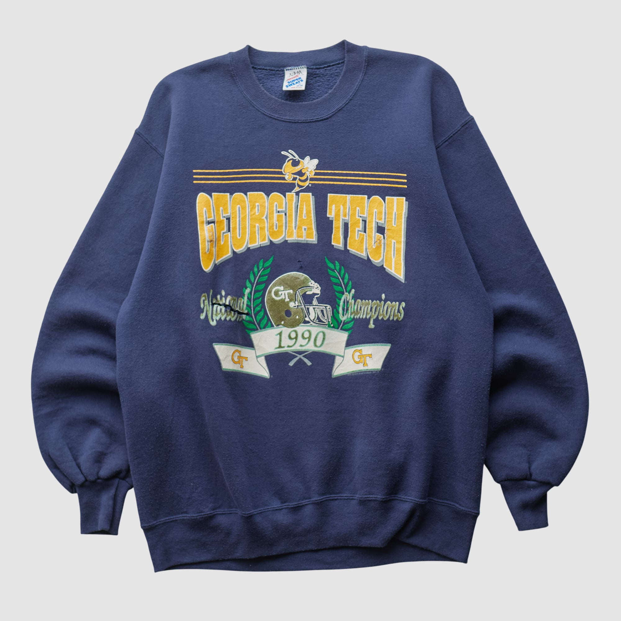 Georgia Tech Yellow Jackets Jerzees 1990 Pullover Sweatshirt - Navy - S