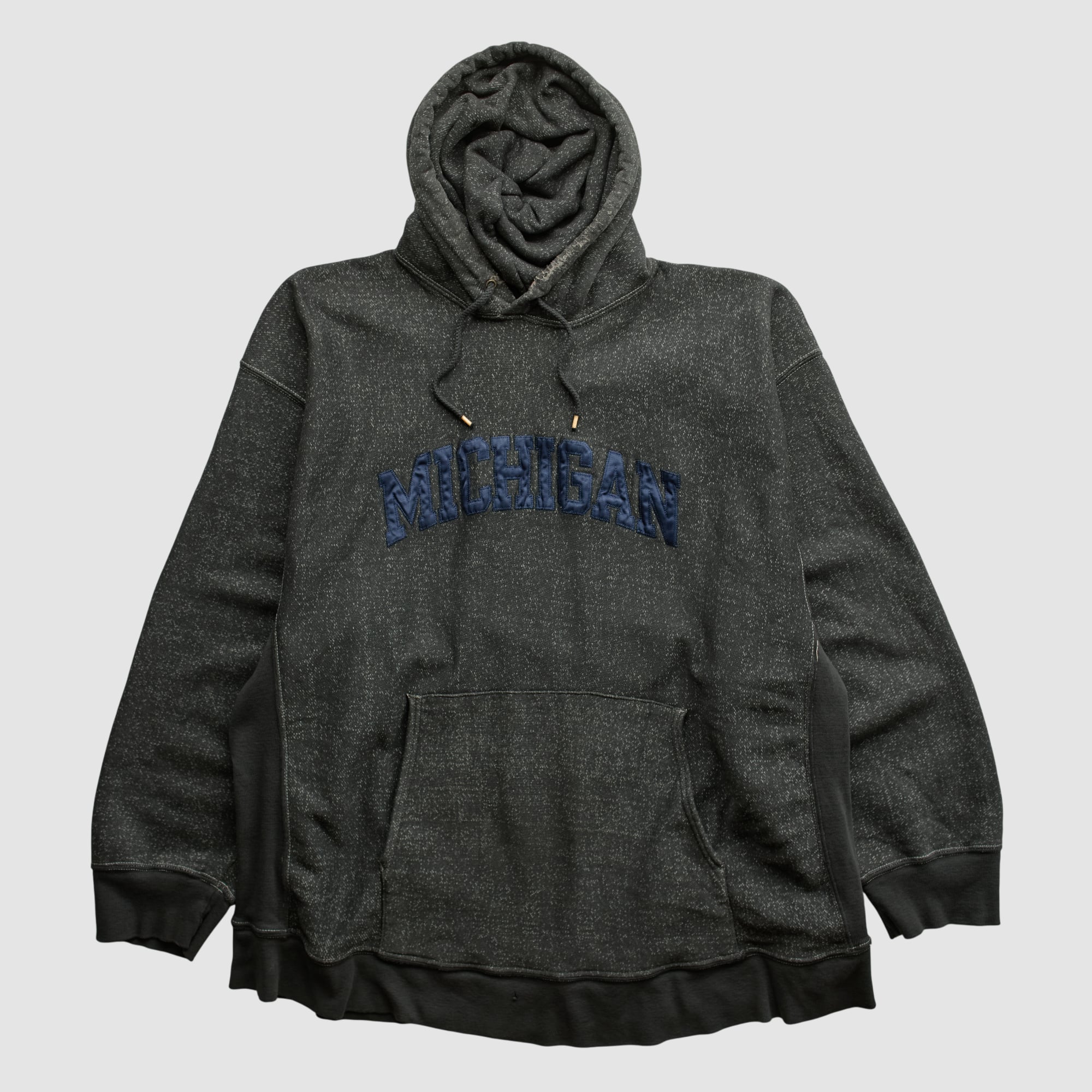 Michigan Wolverines Champion 2000s Hooded Pullover Sweatshirt - Dark Heather Gray - L