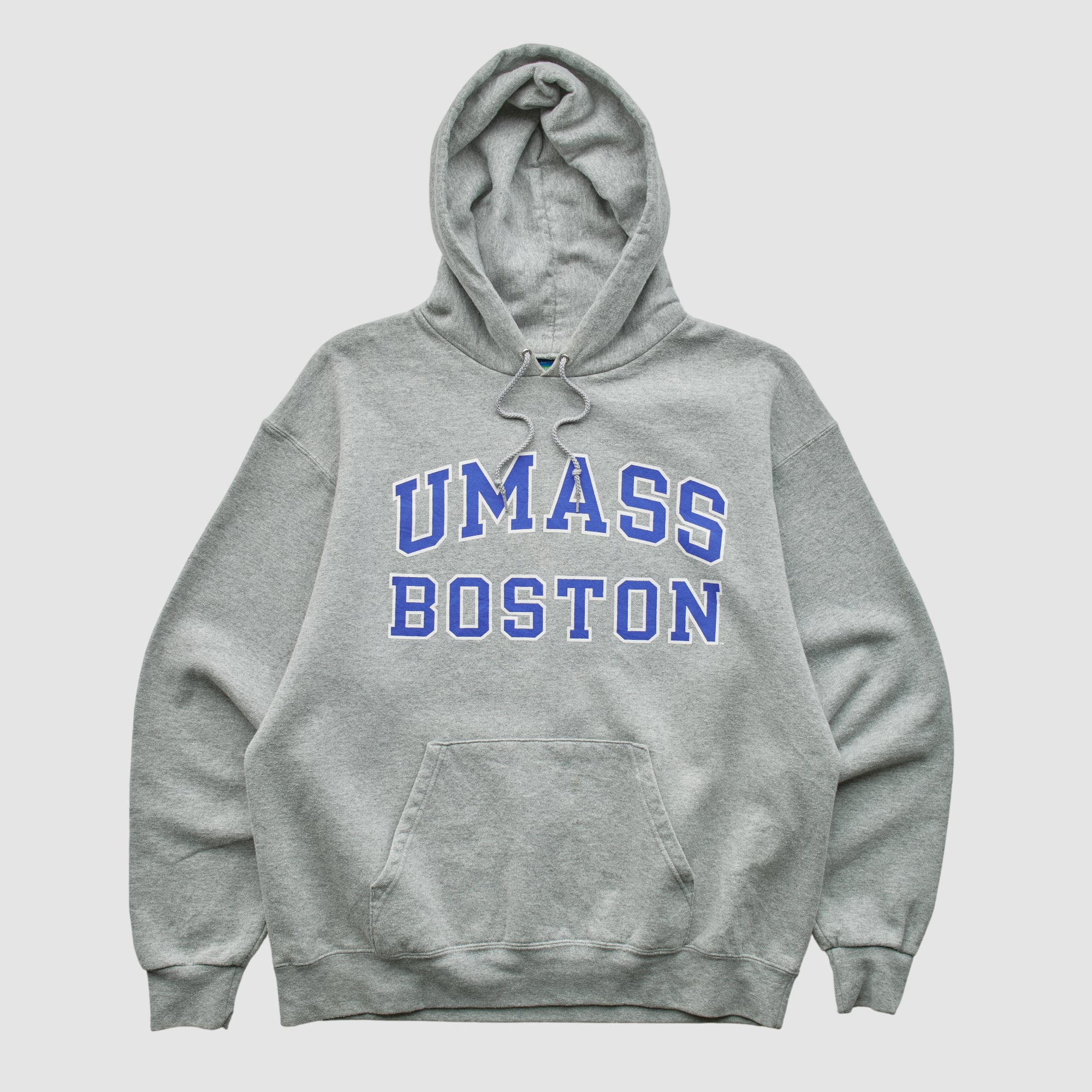 UMass Boston Beacons Champion 2010s Hooded Pullover Sweatshirt - Heather Gray - S