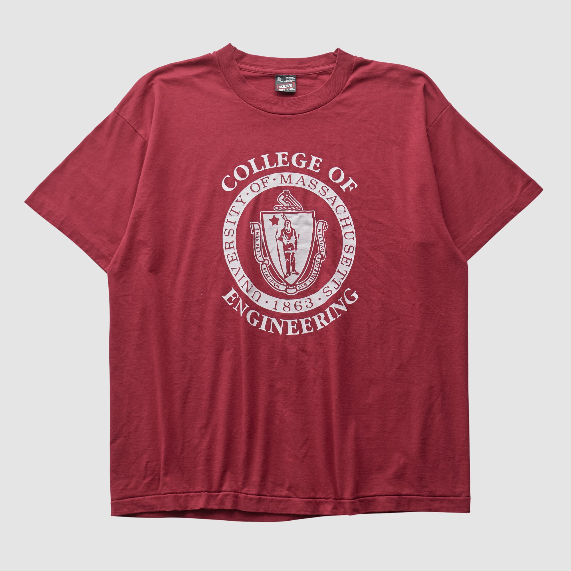 UMass Minutemen Fruit of the Loom 90s T-shirt - Red - L
