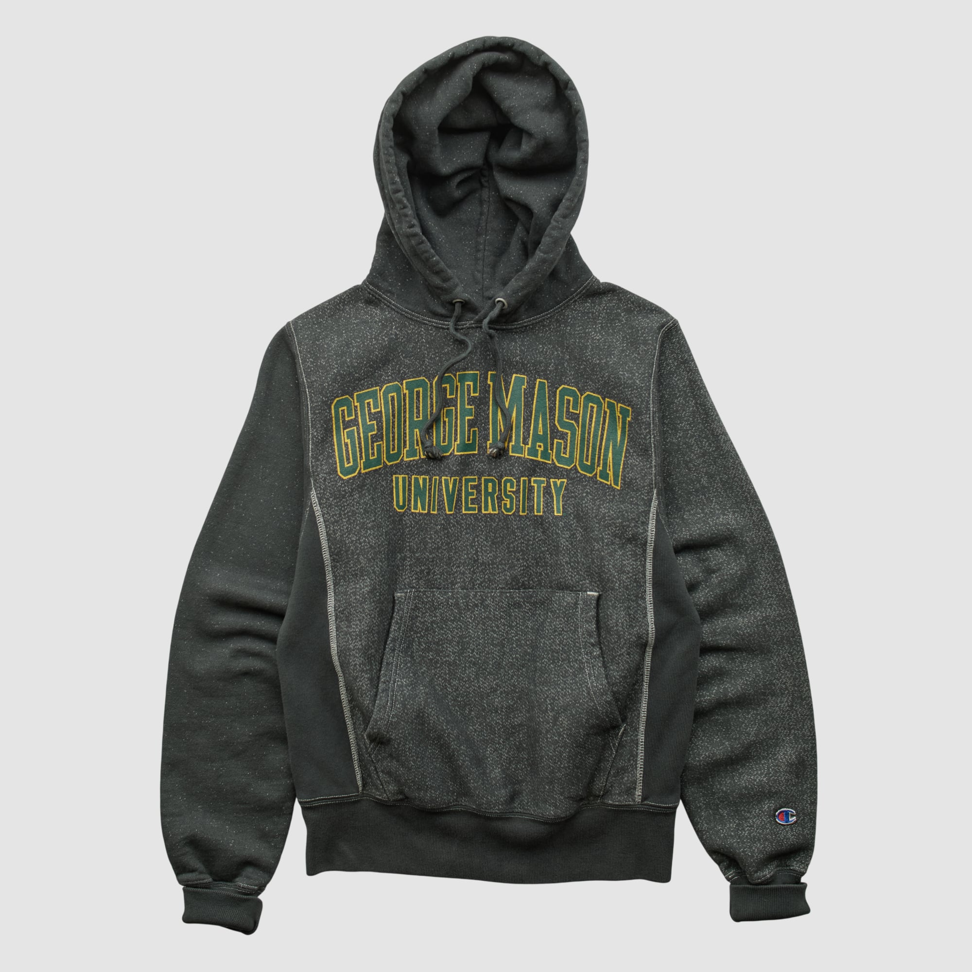 George Mason Patriots 2000s Hooded Pullover Sweatshirt - Dark Heather Gray - XXS