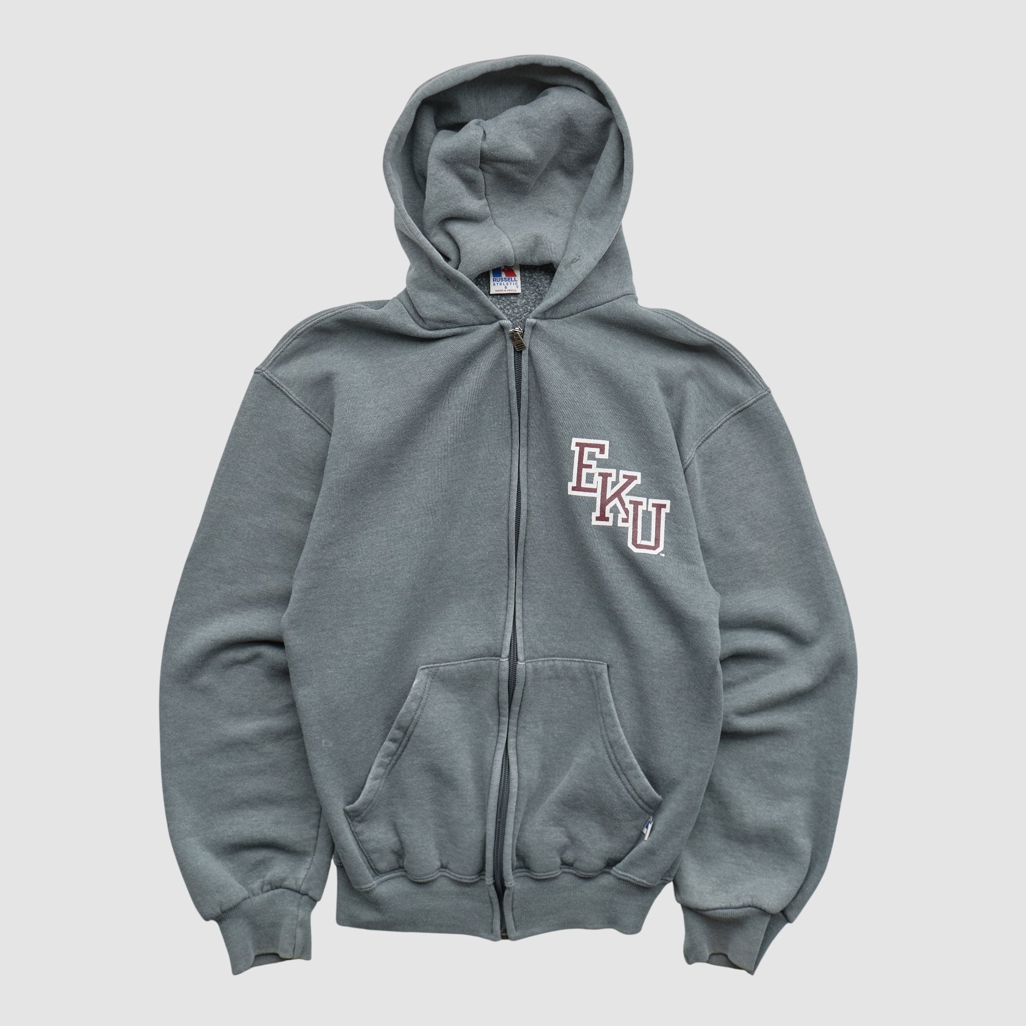 Eastern Kentucky Colonels Russell 90s Hooded Full Zip Sweatshirt - Gray - XS