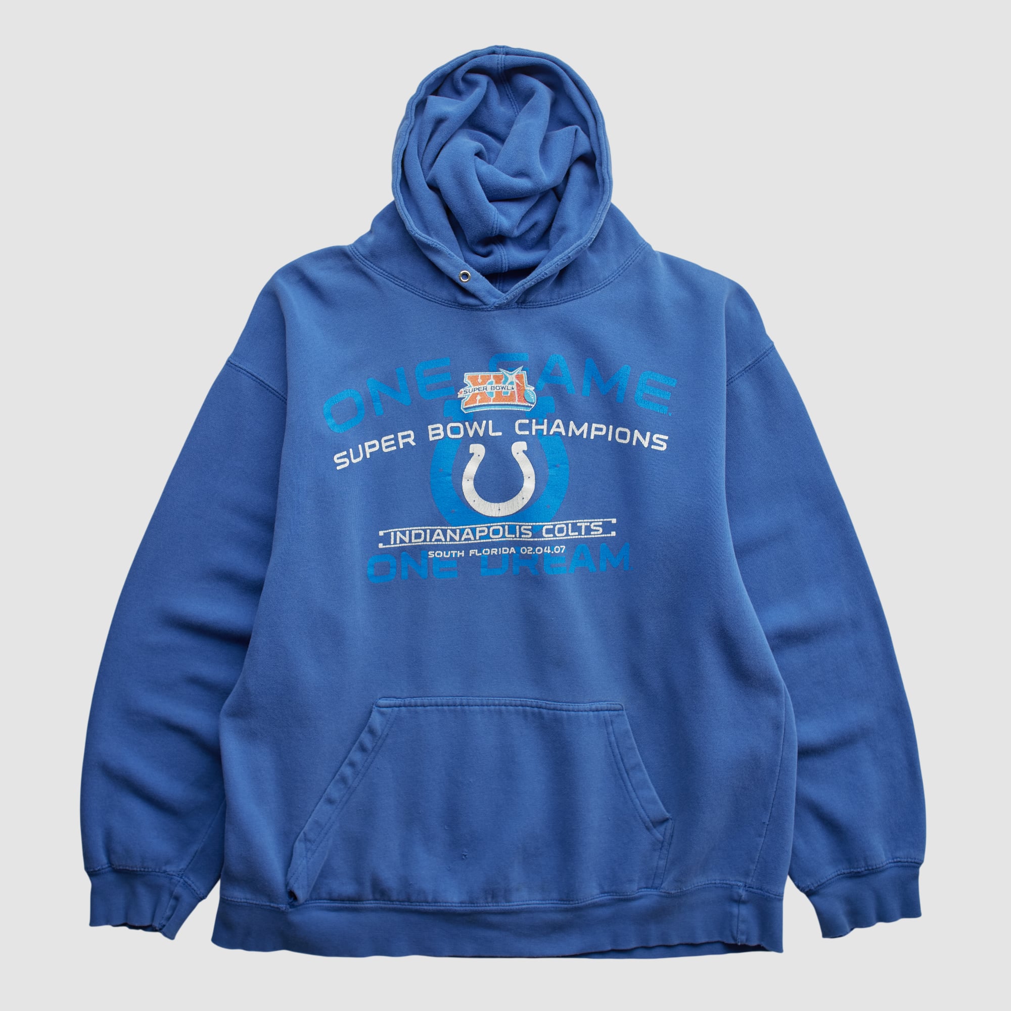 Indianapolis Colts Alstyle 2007 Hooded Pullover Sweatshirt - Blue - S