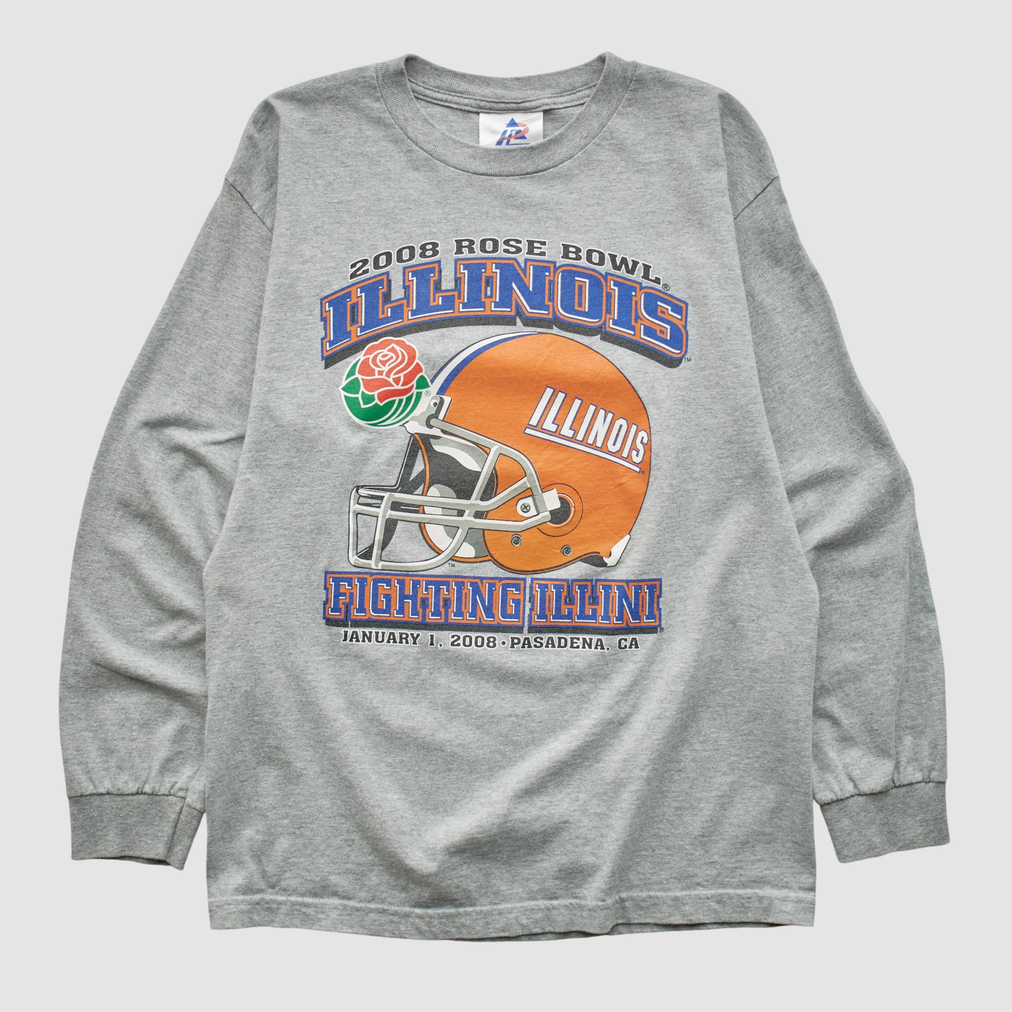 Illinois Fighting Illini Tri-Lake 2008 Long Sleeve T-shirt - Heather Gray - S