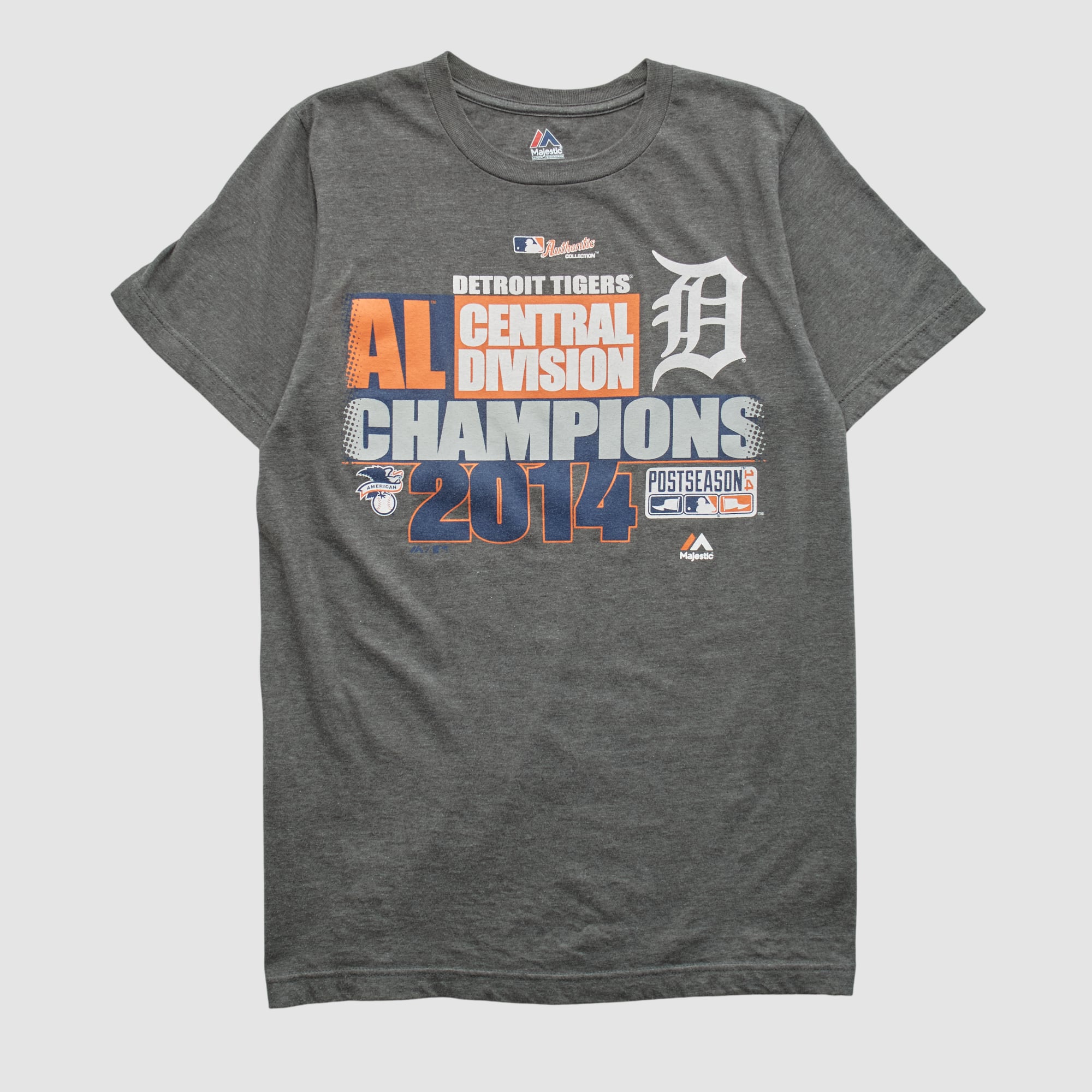 Detroit Tigers Majestic 2014 T-shirt - Dark Heather Gray - XS
