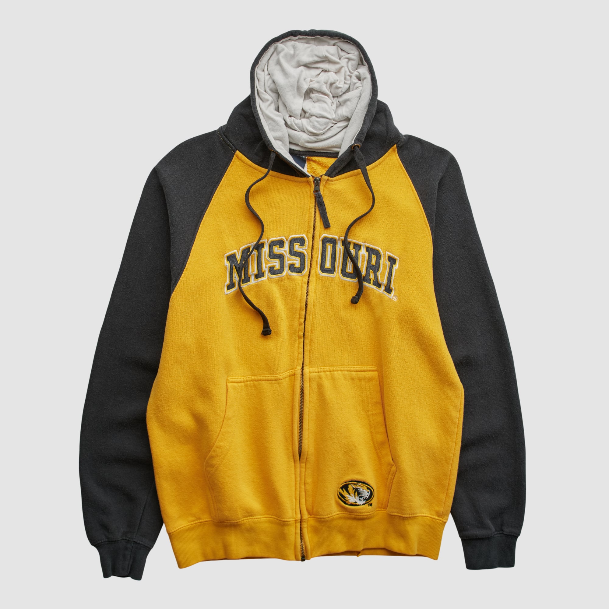 Missouri Tigers TSI Sportswear 2010s Hooded Full Zip Sweatshirt - Yellow - S