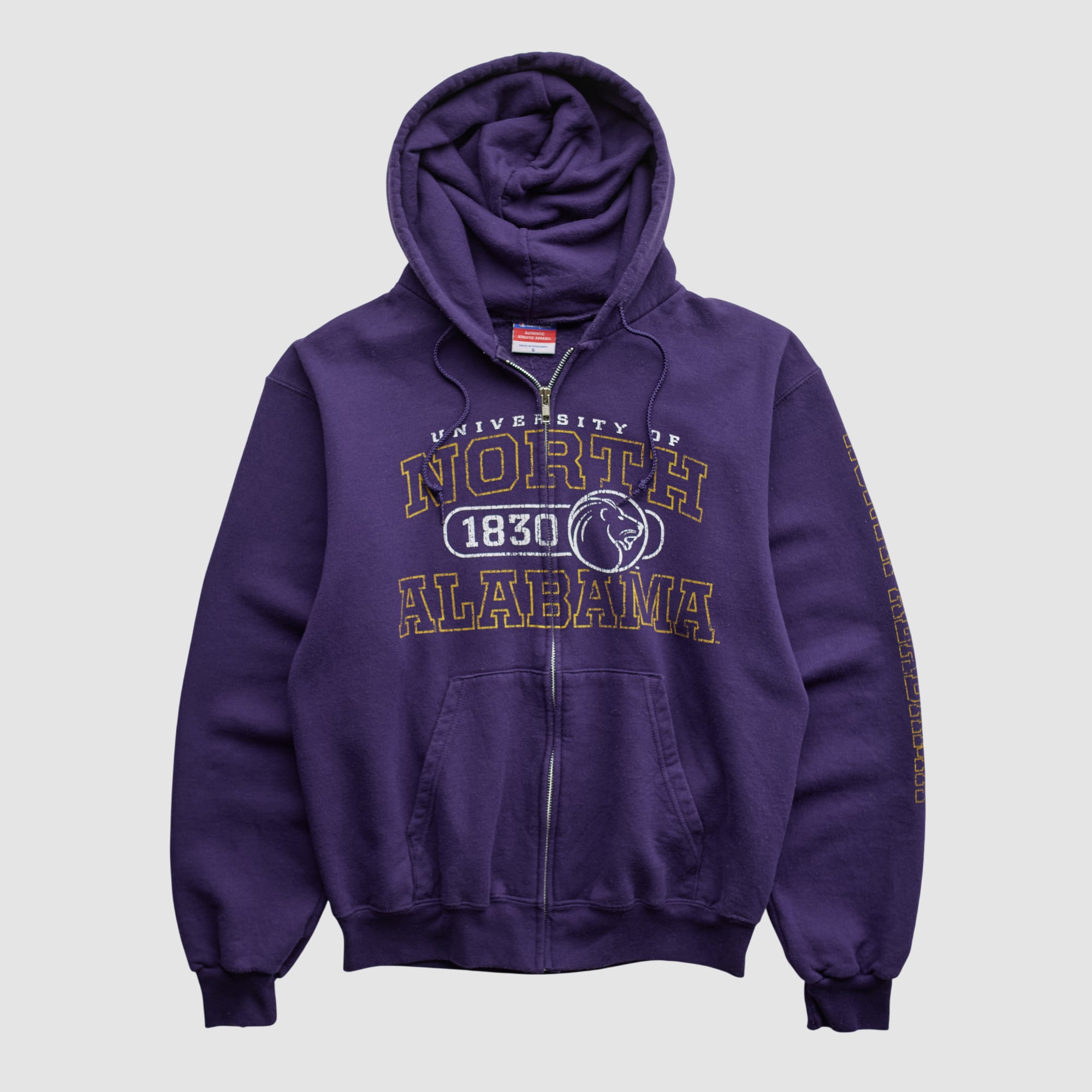 North Alabama Lions Champion 2000s Hooded Full Zip Sweatshirt - Purple - XS