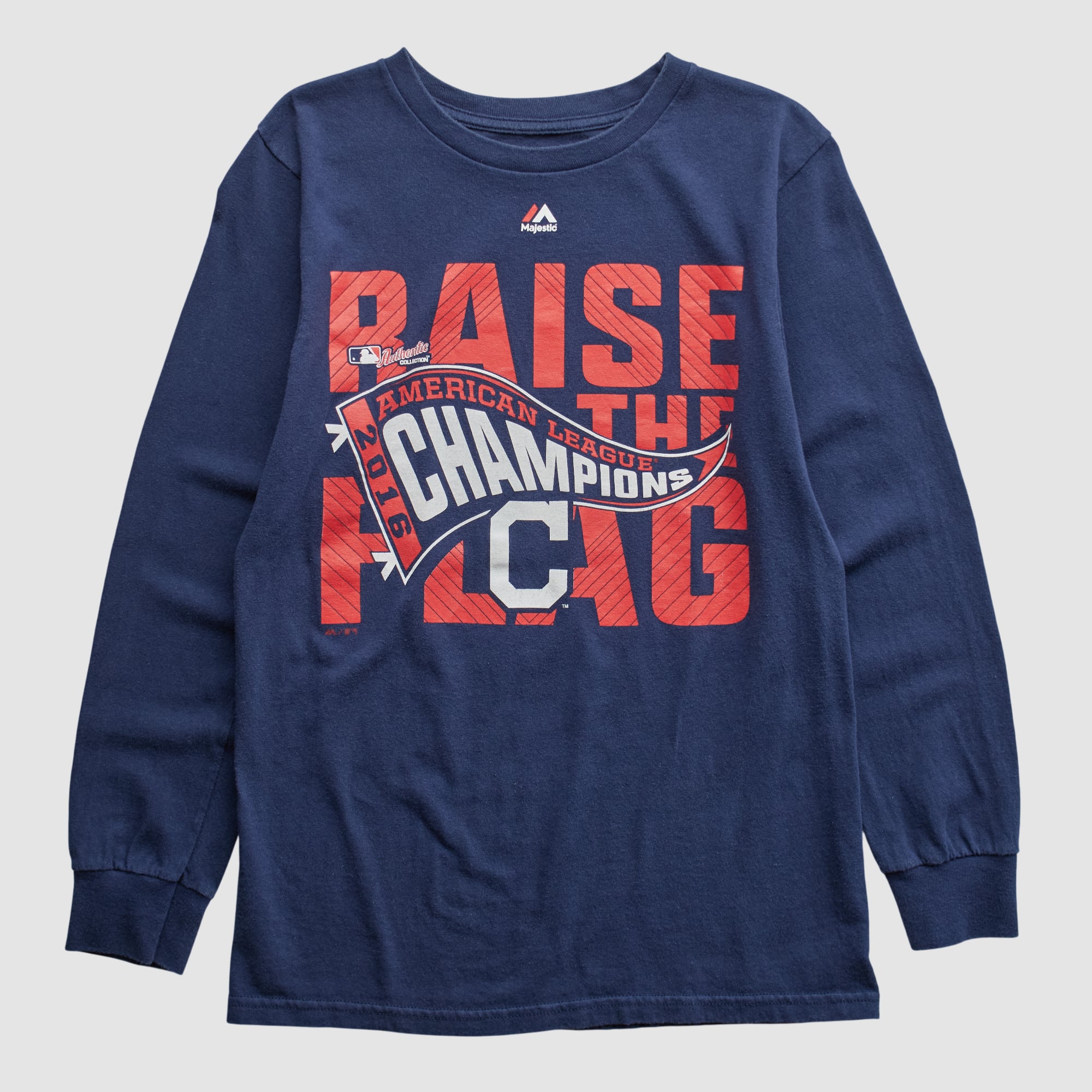 Cleveland Guardians Majestic 2016 Long Sleeve T-shirt - Navy - S