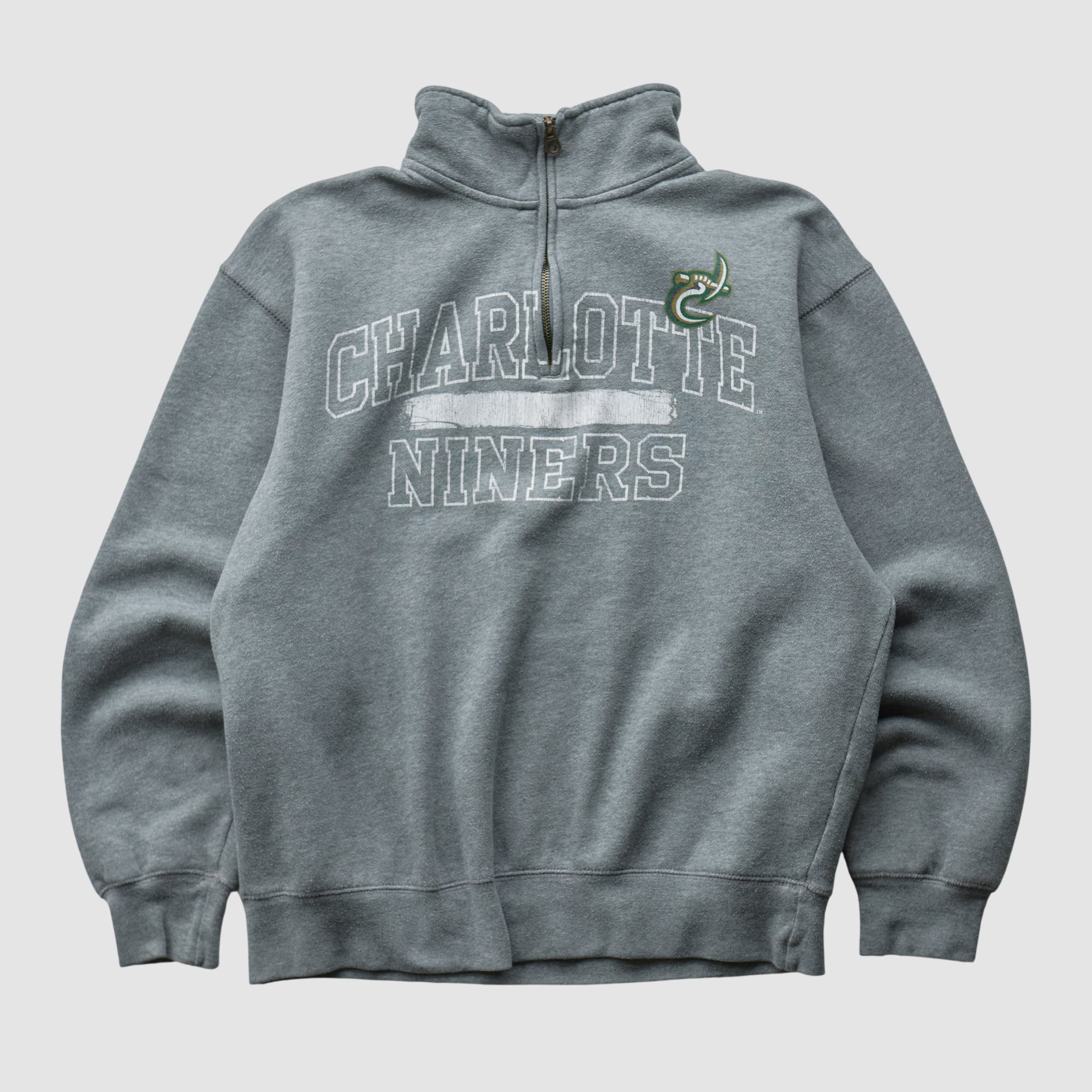 Charlotte 49ers Jansport 2000s 1/4 Zip Sweatshirt - Heather Gray - S