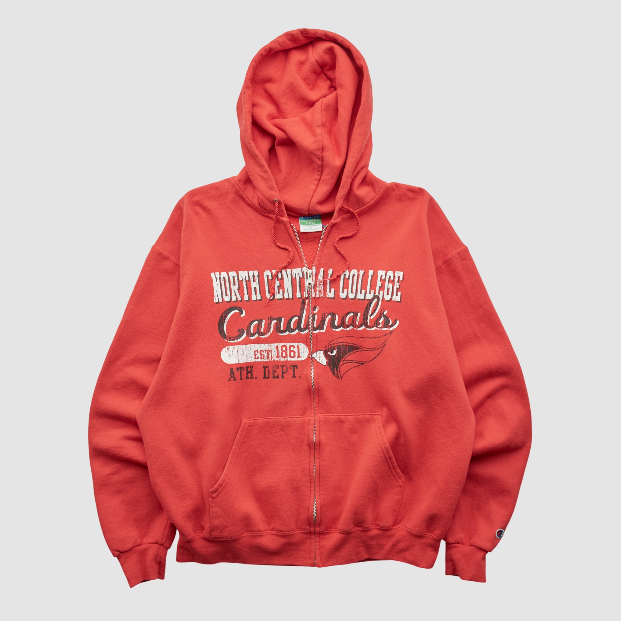 North Central Cardinals Champion 2010s Hooded Full Zip Sweatshirt - Red - S
