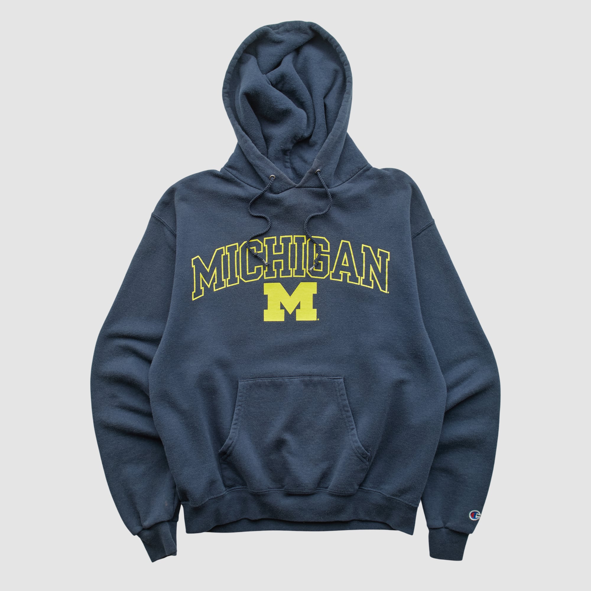 Michigan Wolverines Champion 2000s Hooded Pullover Sweatshirt - Navy - XS