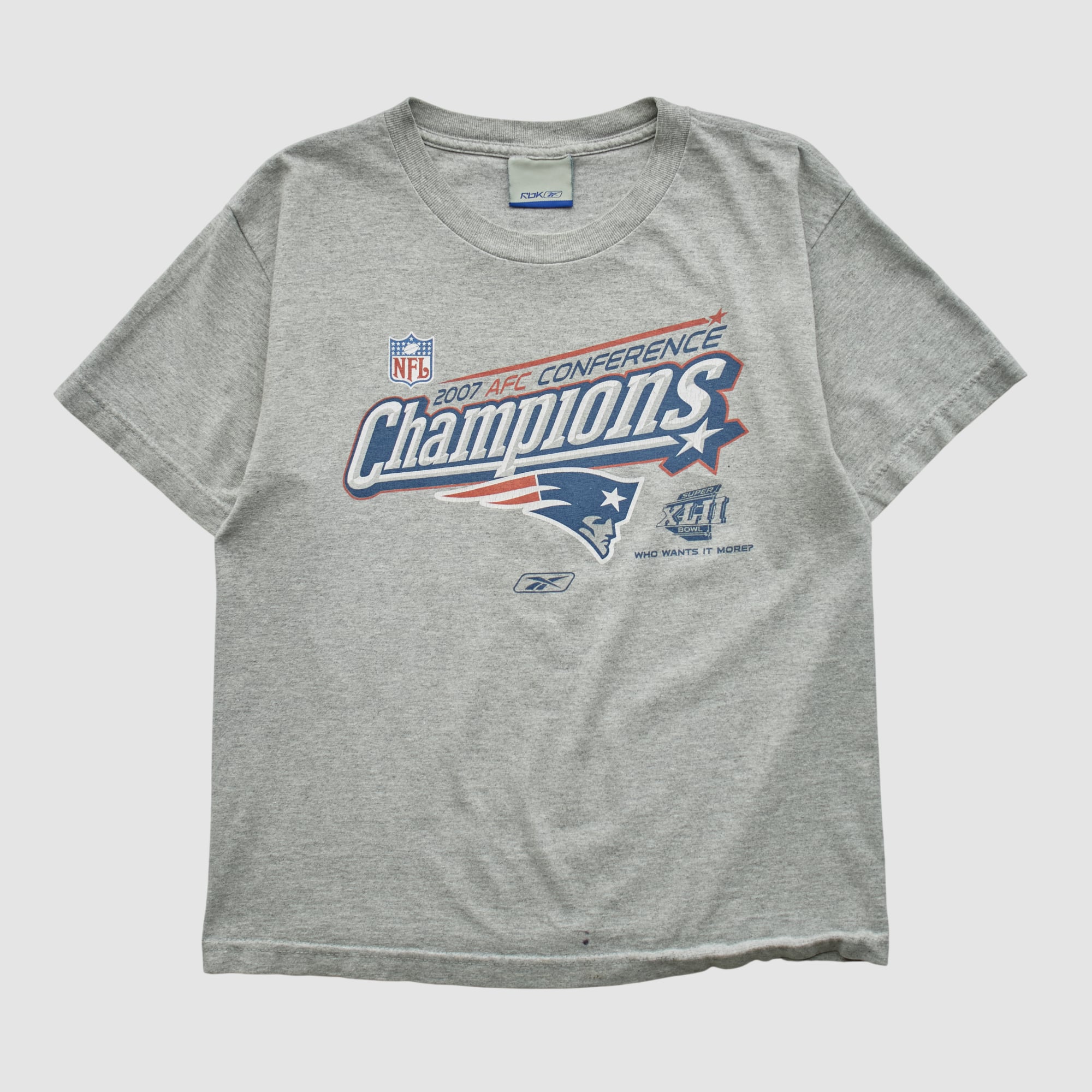 New England Patriots Reebok 2007 T-shirt - Heather Gray - XS