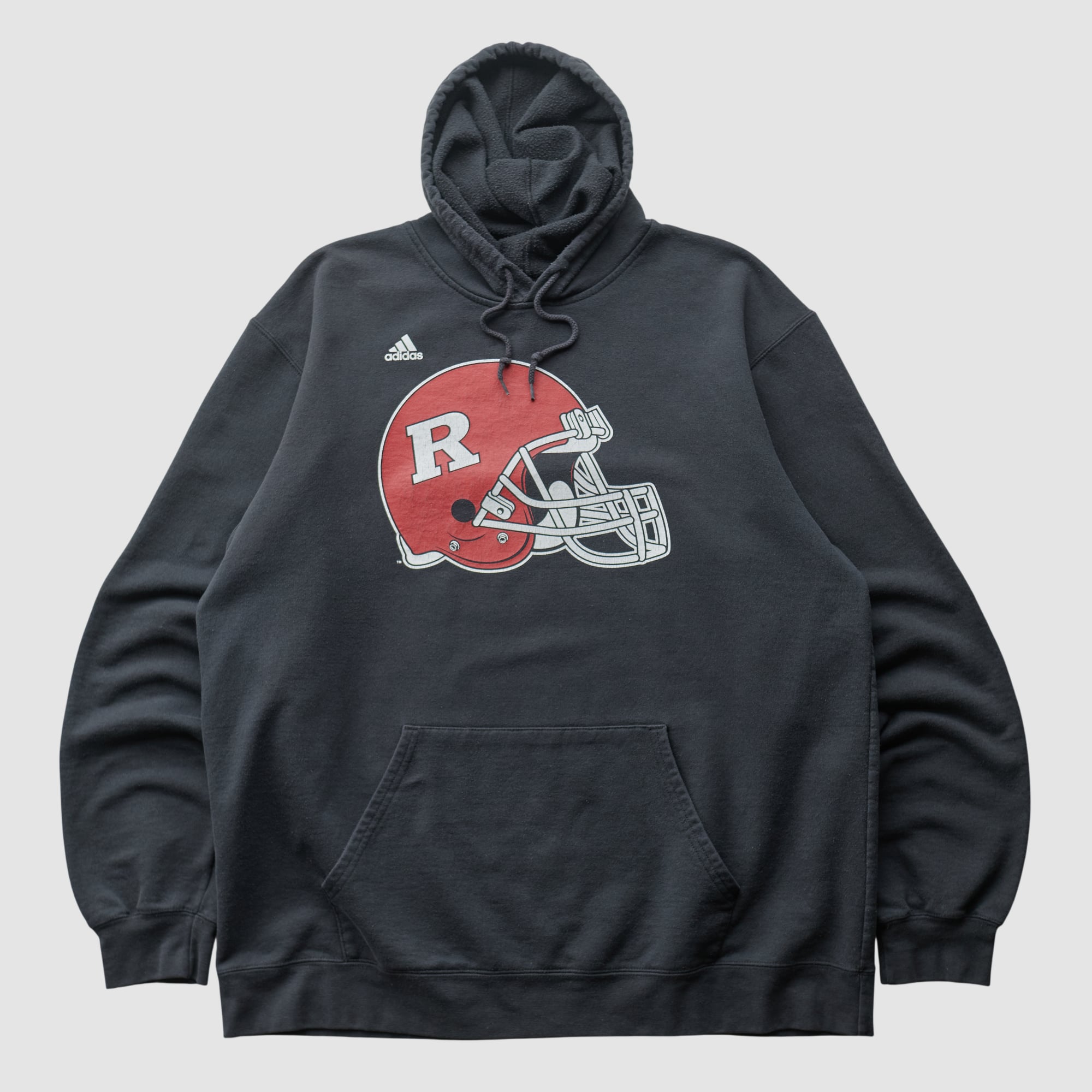 Rutgers Scarlet Knights Adidas 2010s Hooded Pullover Sweatshirt - Black - L