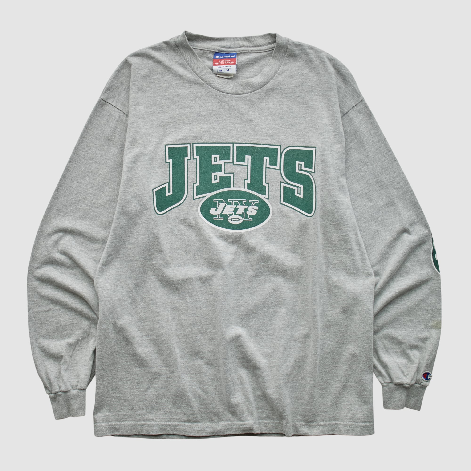 New York Jets Champion 2000s Long Sleeve T-shirt - Heather Gray - S