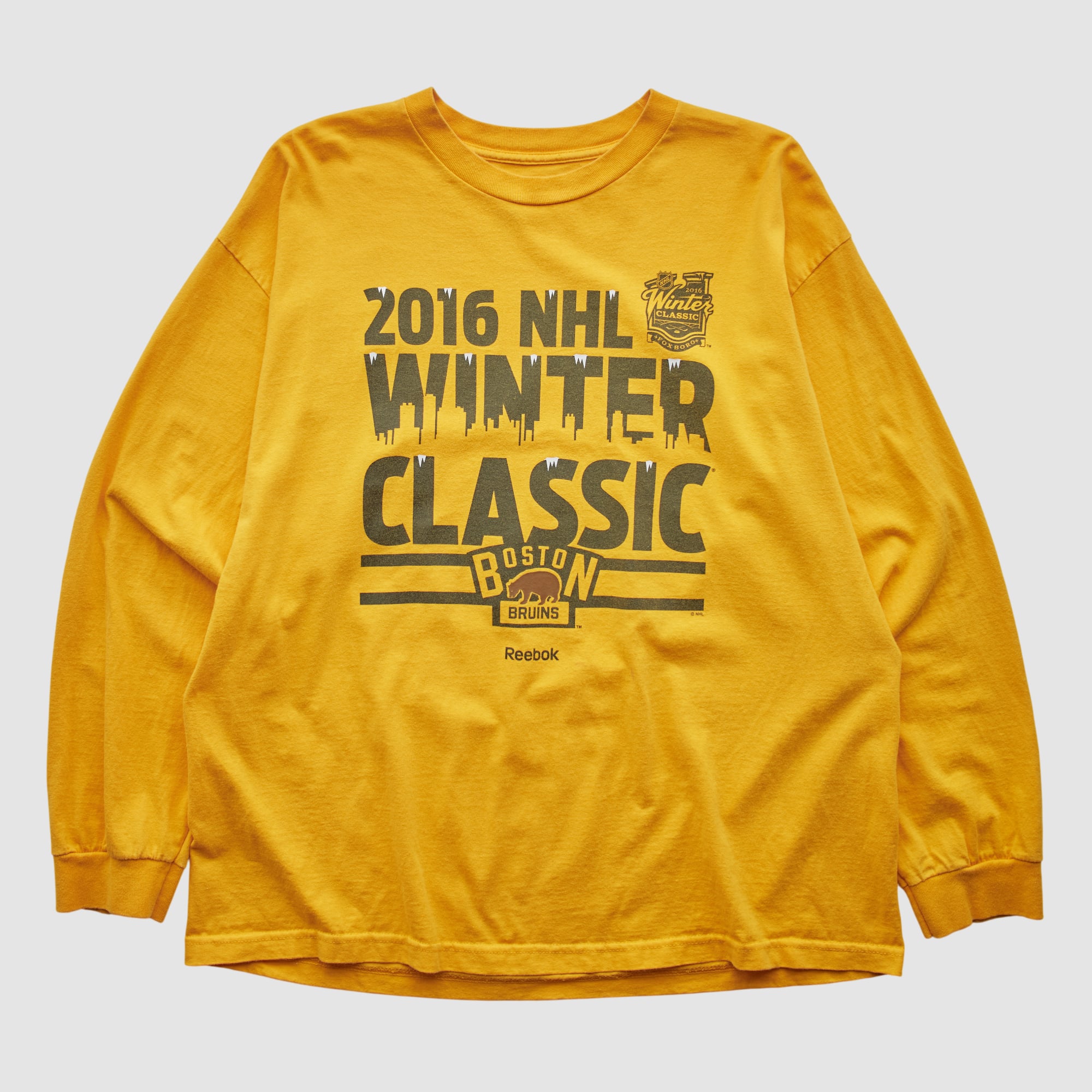 Boston Bruins Reebok 2016 Long Sleeve T-shirt - Yellow - 2XL