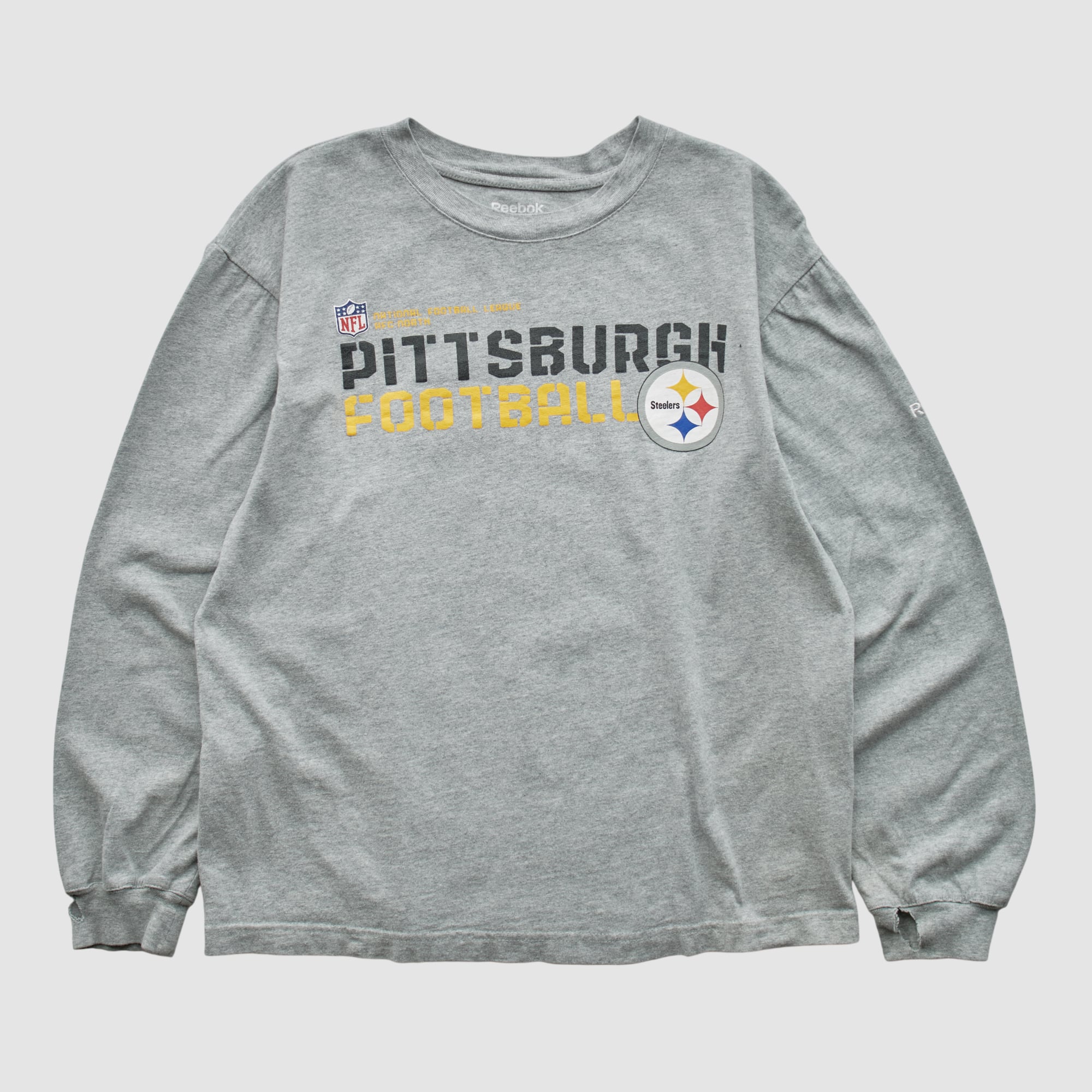 Pittsburgh Steelers Reebok 2000s Long Sleeve T-shirt - Heather Gray - S