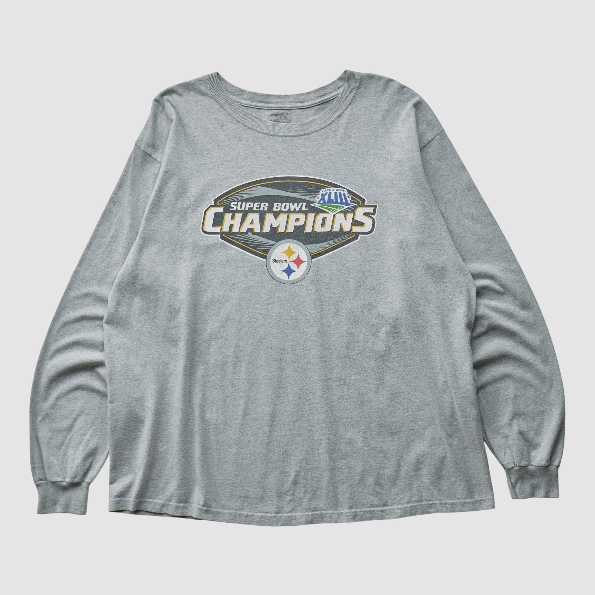 Pittsburgh Steelers Reebok 2009 Long Sleeve T-shirt - Heather Gray - 2XL
