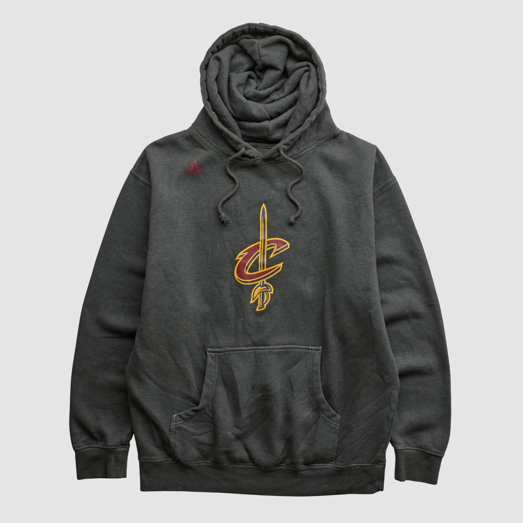 Cleveland Cavaliers Adidas 2010s Hooded Pullover Sweatshirt - Charcoal - S