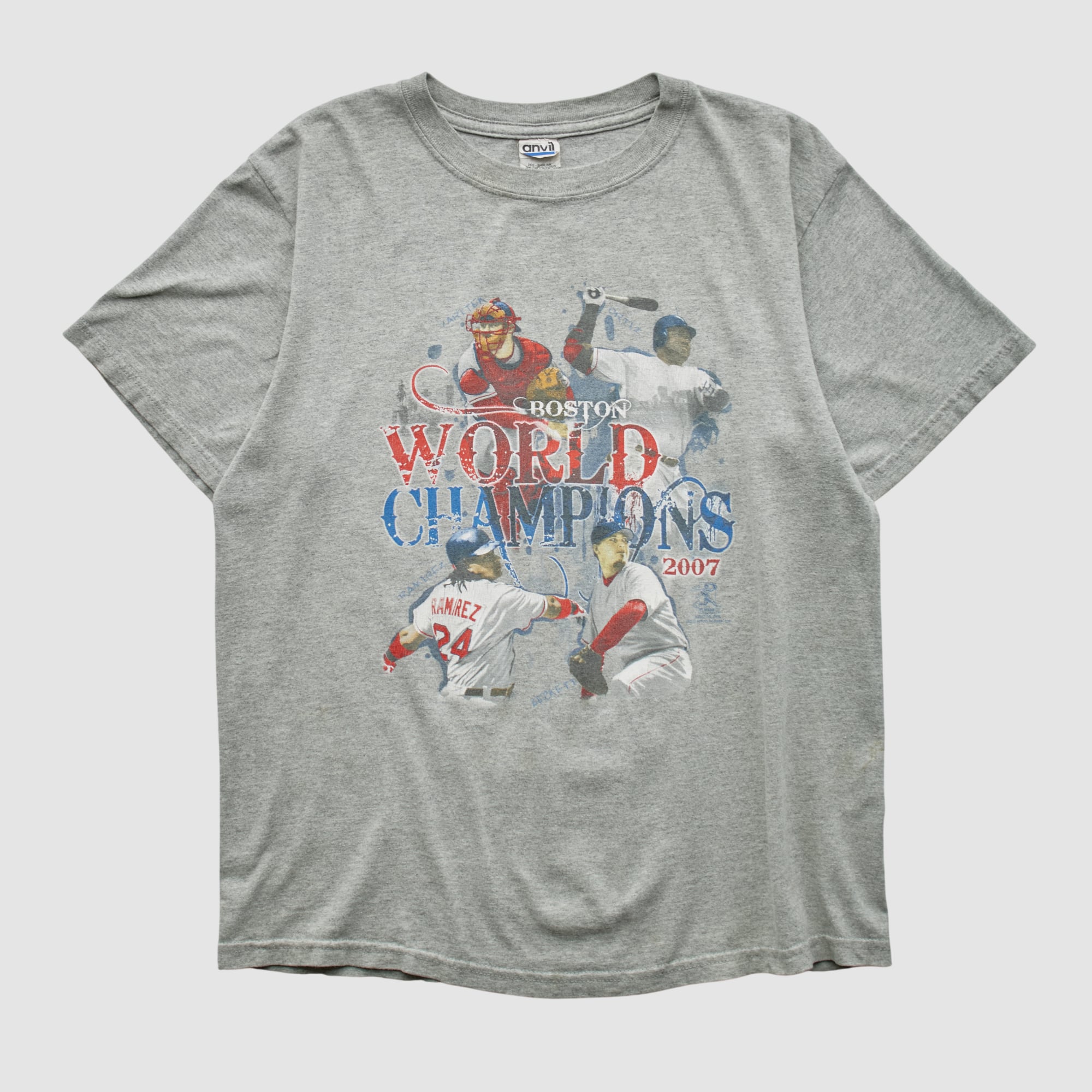 Boston Red Sox Anvil 2007 T-shirt - Heather Gray - S