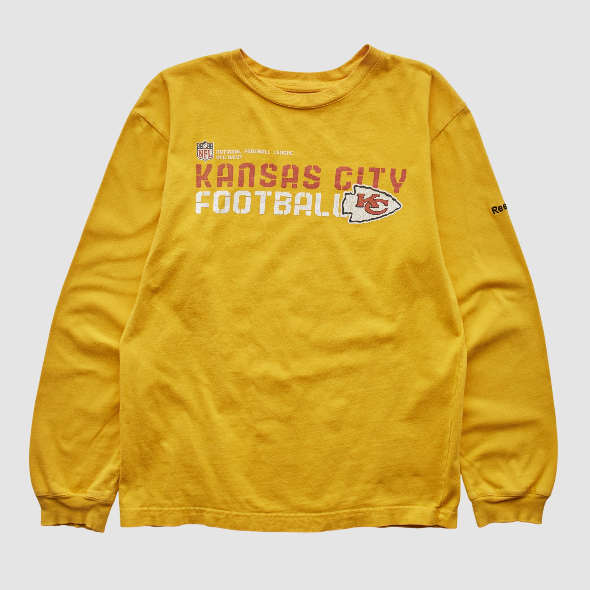 Kansas City Chiefs Reebok 2000s Long Sleeve T-shirt - Yellow - Yth L