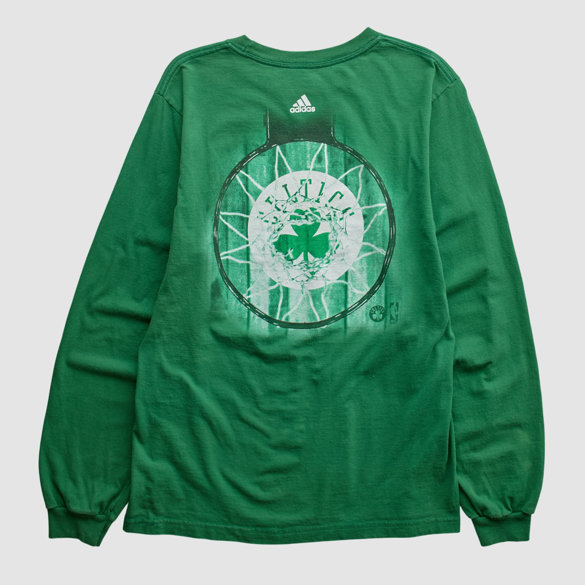 Boston Celtics Adidas 2010s Long Sleeve T-shirt - Green - M