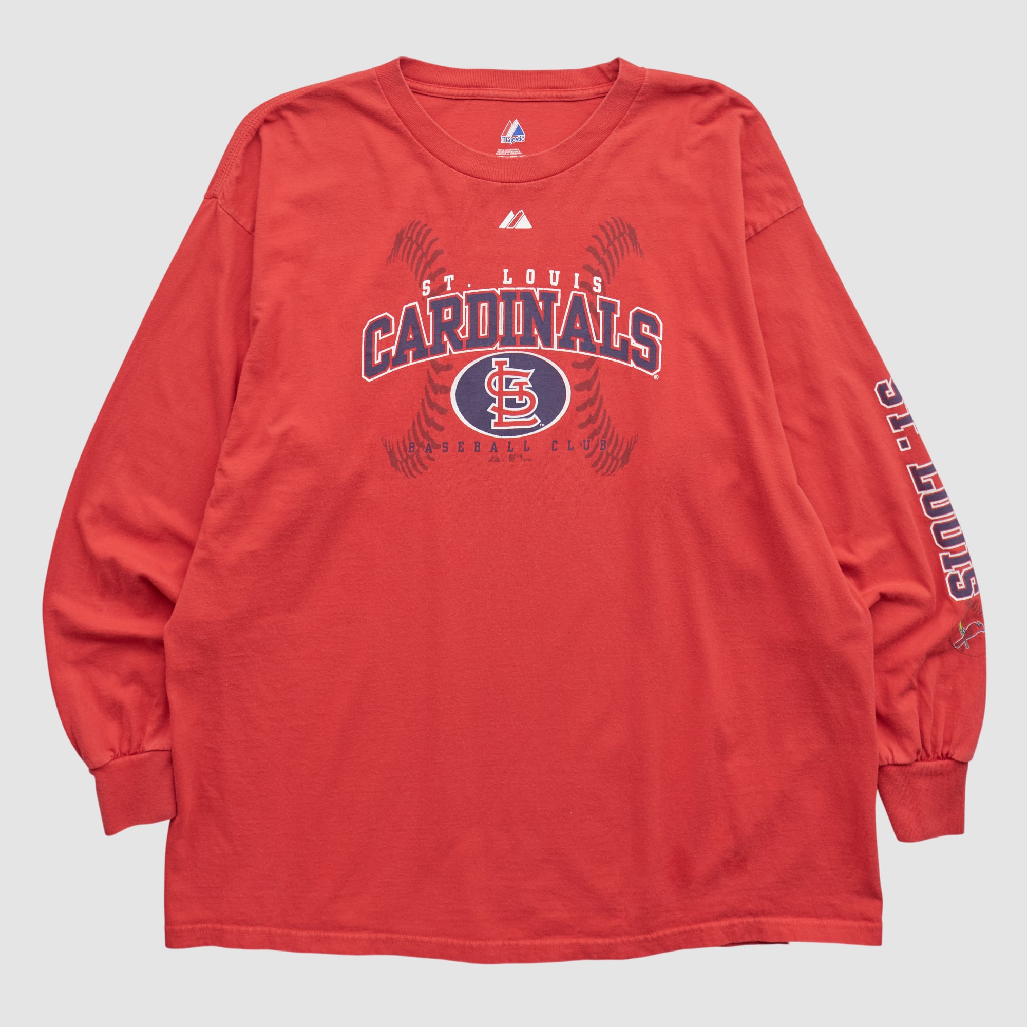 St. Louis Cardinals Majestic 2000s Long Sleeve T-shirt - Red - XL