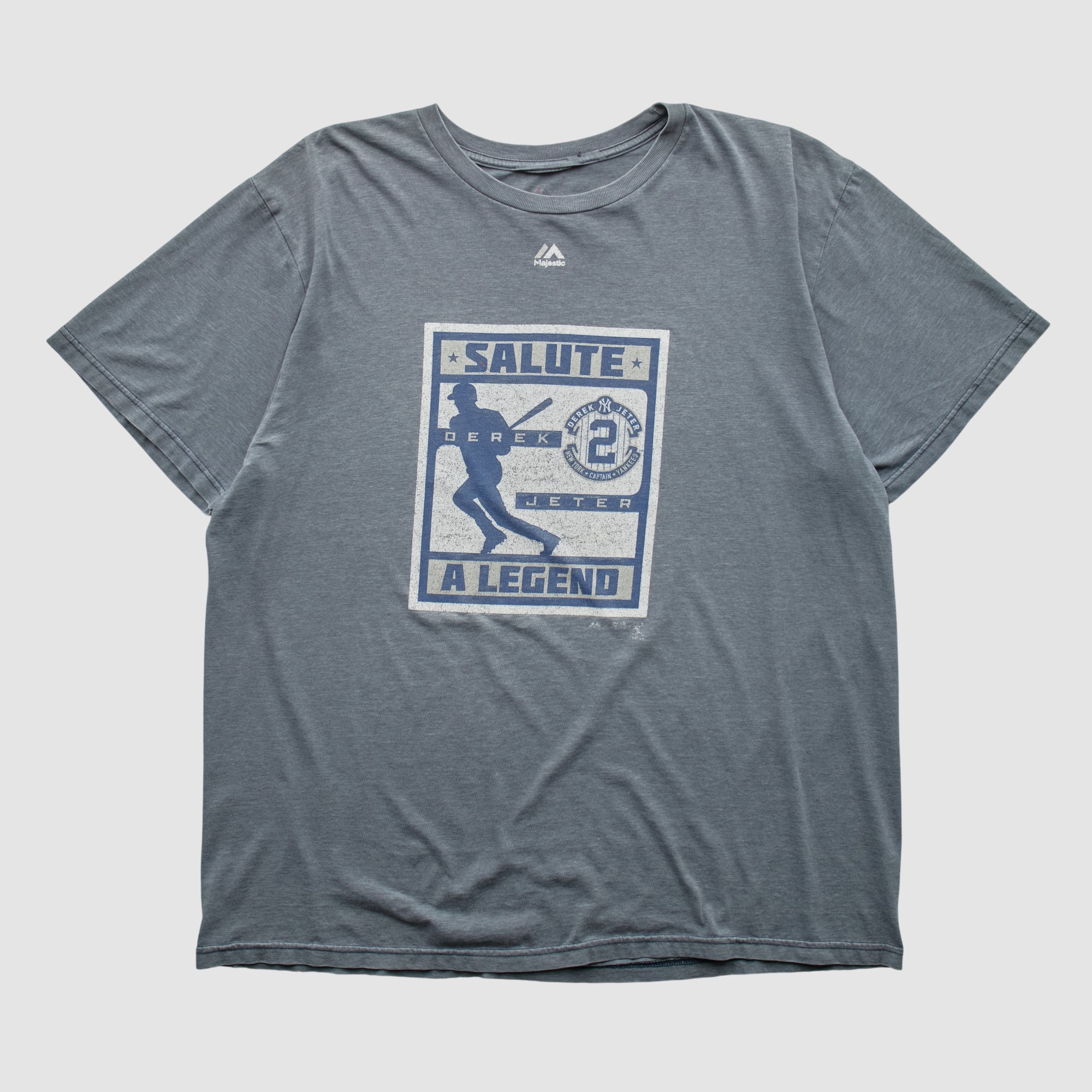 Derek Jeter Majestic 2010s T-shirt - Dark Heather Gray - M