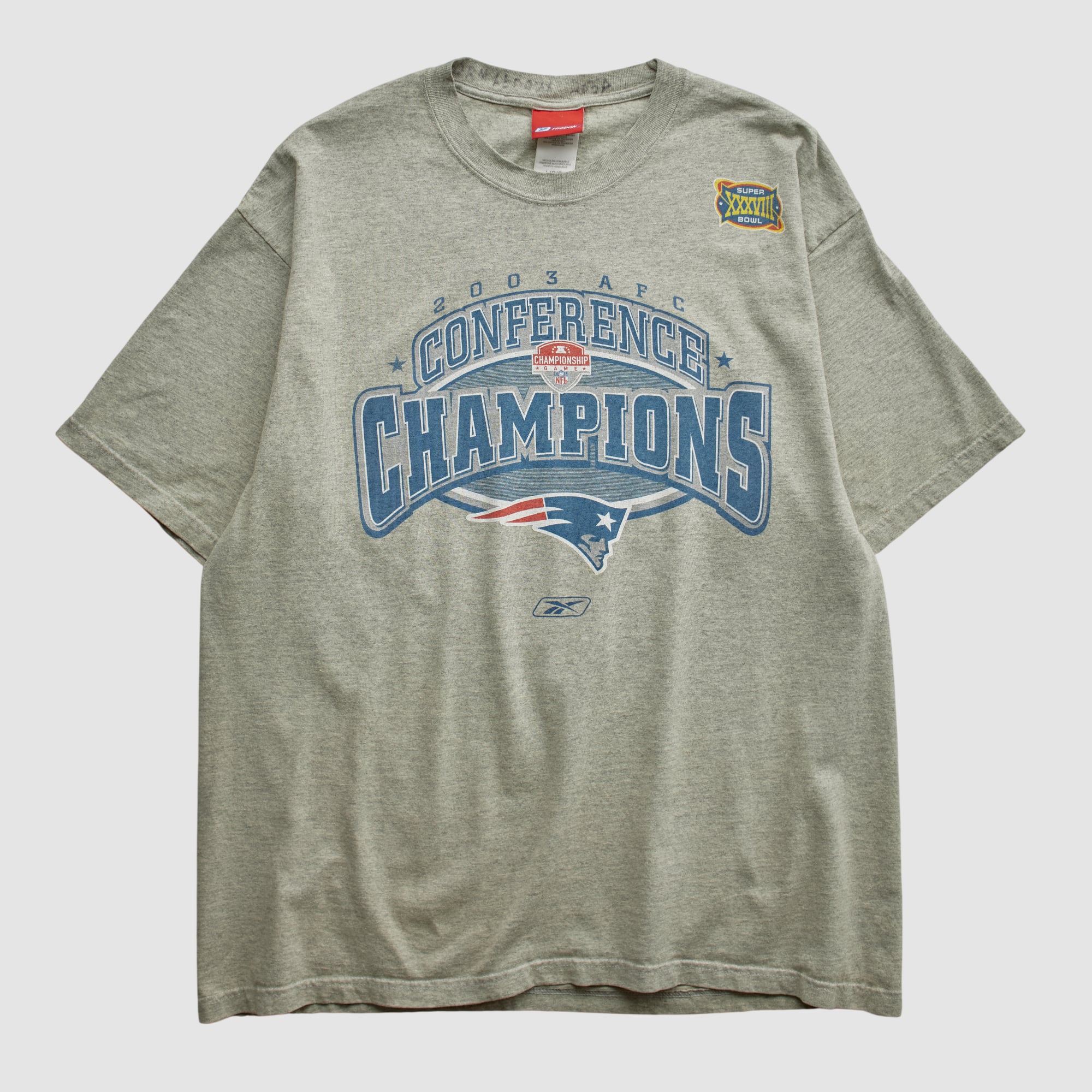 New England Patriots Reebok 2003 T-shirt - Heather Gray - XL