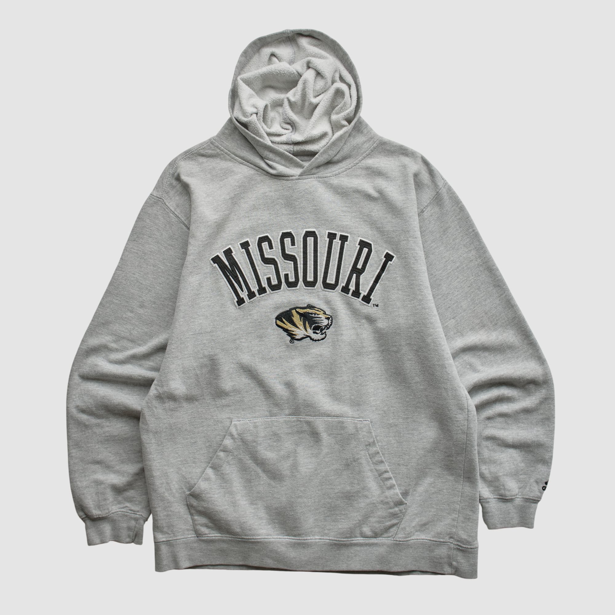 Missouri Tigers Adidas 2000s Hooded Pullover Sweatshirt - Heather Gray - S