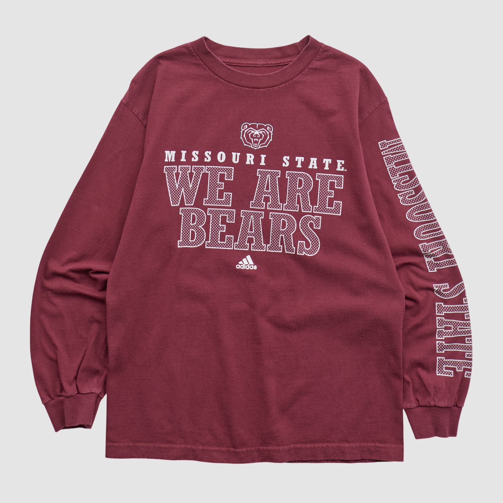 Missouri State University Bears Adidas 2010s Long Sleeve T-shirt - Maroon - S