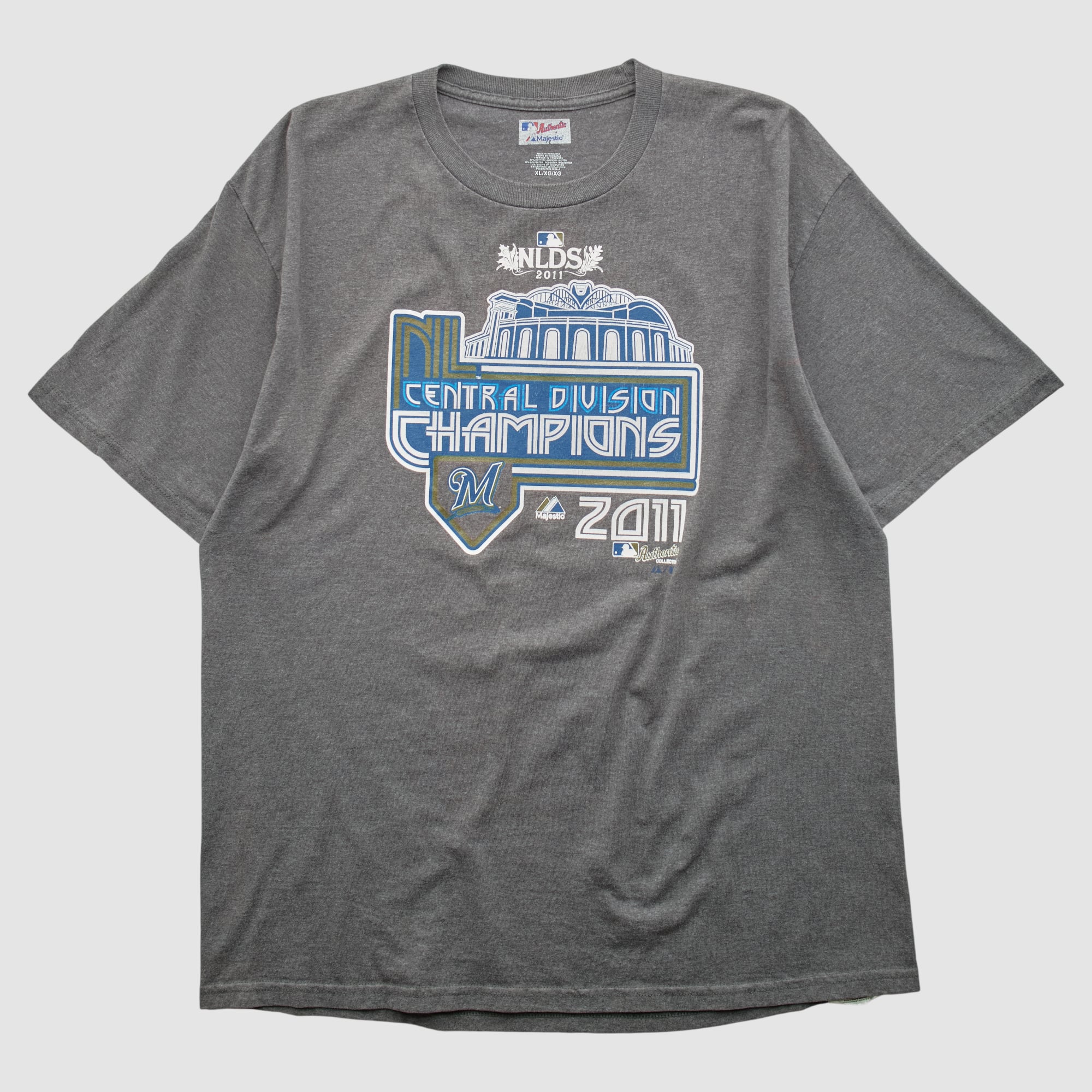 Central Division Champions Majestic 2011 T-shirt - Gray - XL