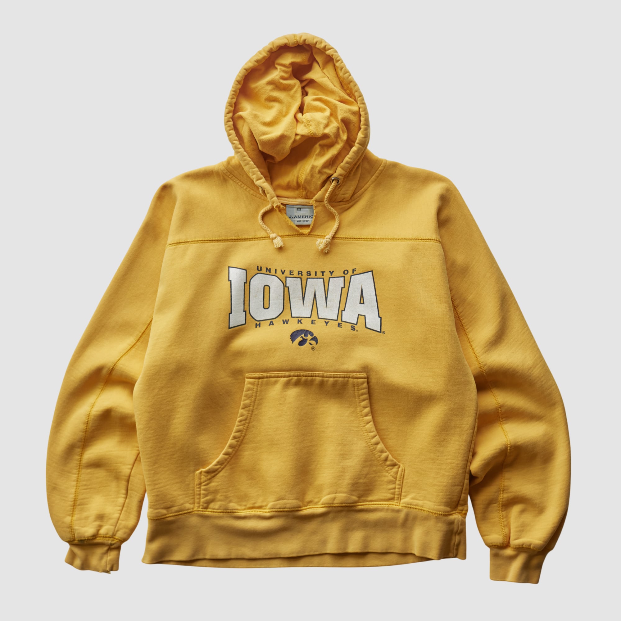 Iowa Hawkeyes J America Sportswear 2000s Hooded Pullover Sweatshirt - Yellow - XS