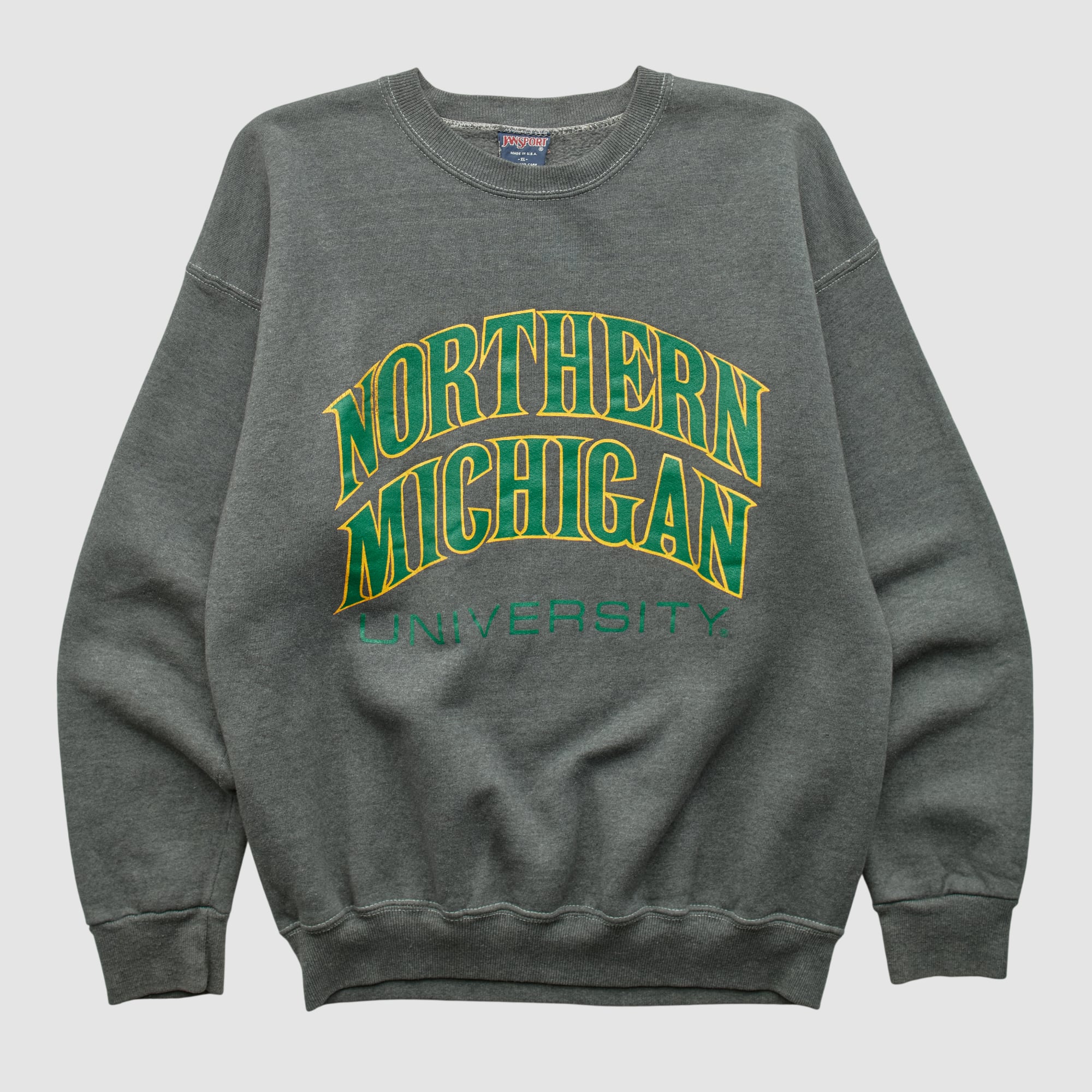 Northern Michigan Wildcats Jansport 2000s Pullover Sweatshirt - Dark Heather Gray - M